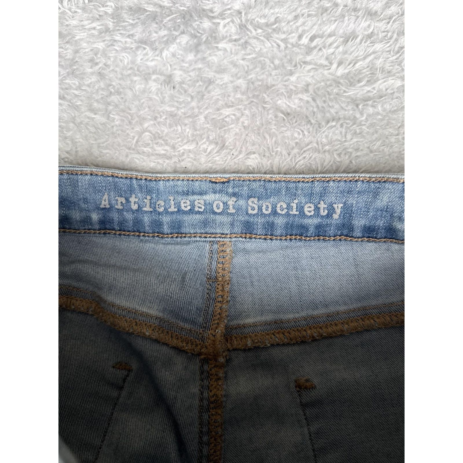 Vintage VINTAGE Articles Of Society Jeans Womens 26 Distressed Mid Rise Light Wash City Slim Size 26" / US 2 / IT 38 - 6 Thumbnail