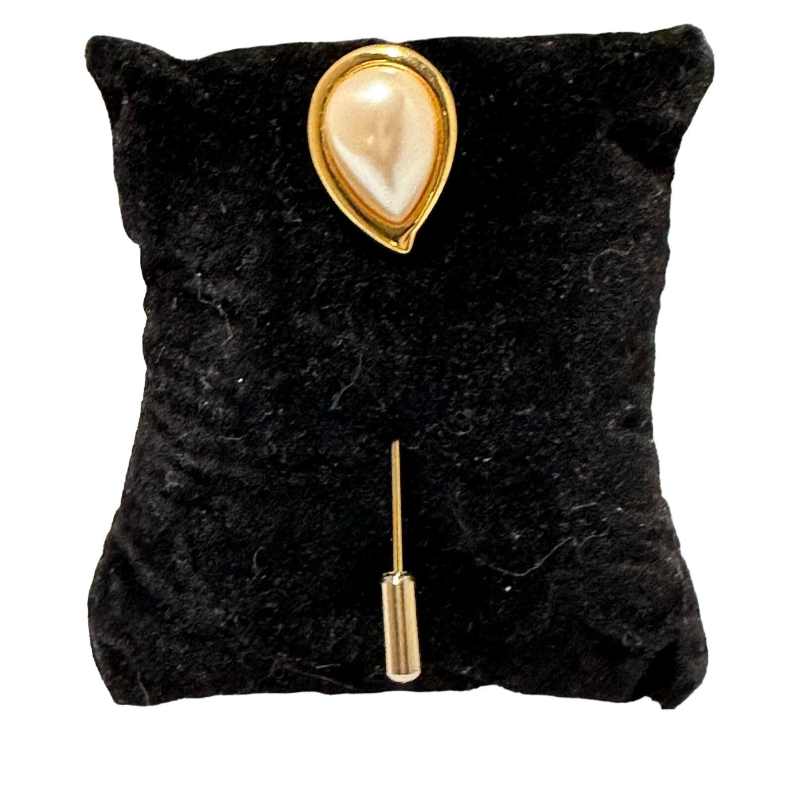 Monet Monet Mark VTG Faux Pearl & Gold Teardrop Brooch Pin 3" Size ONE SIZE - 5 Thumbnail