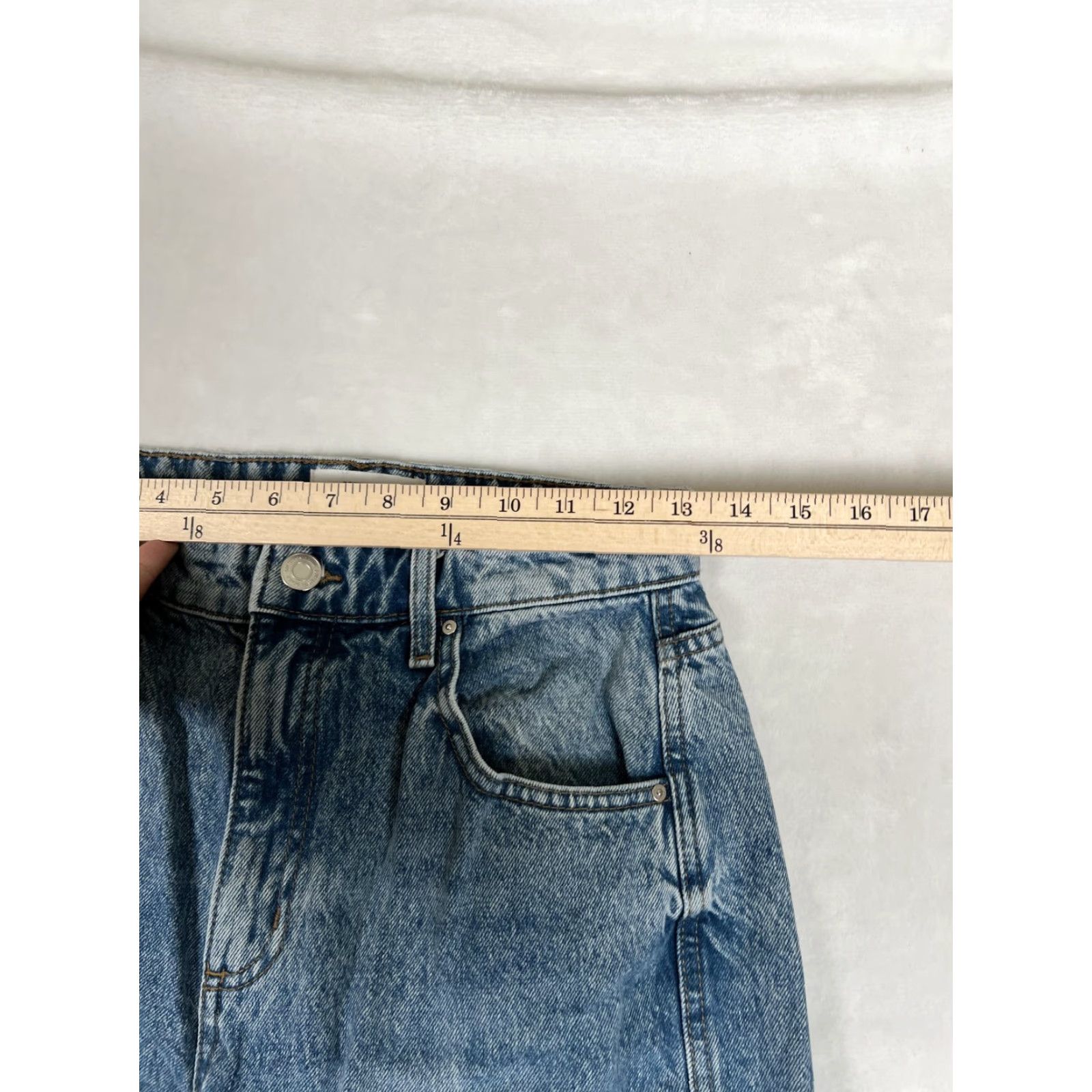 Cotton On Cotton On Cargo Wide Leg Jeans Womens 4 Blue Medium Wash Denim Baggy Size 27" / US 4 / IT 40 - 6 Thumbnail