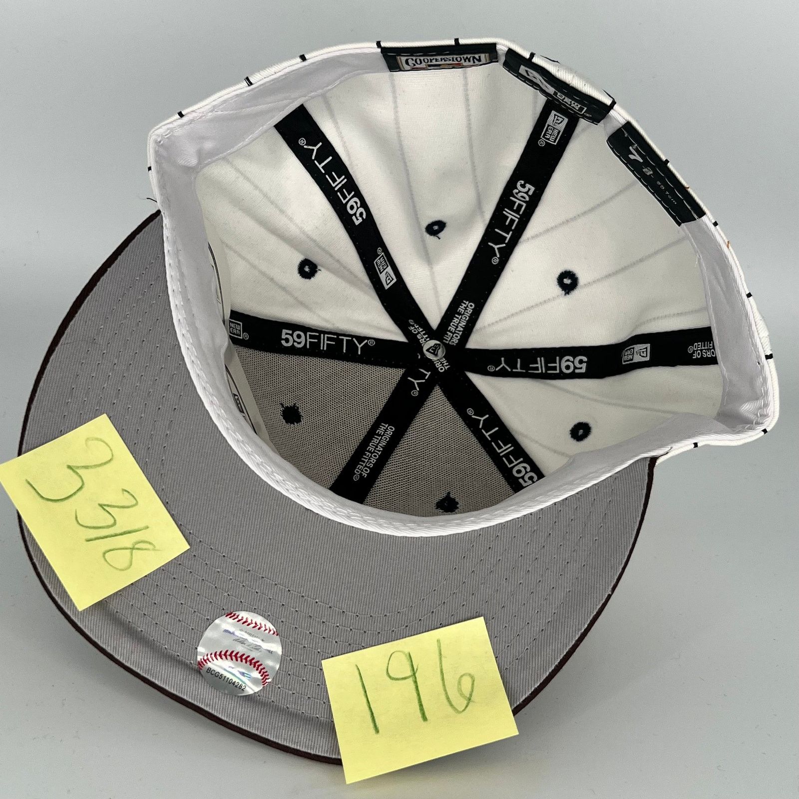 New Era Size 7 3/8 White Brown New York Yankees New Era MLB 59Fifty Size ONE SIZE - 4 Thumbnail