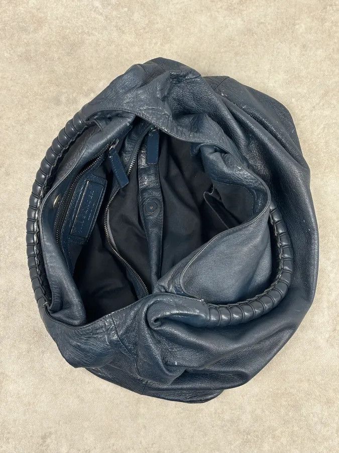 Jil Sander Jil Sander Navy Leather Hobo Bag with Wrapped Handle Size ONE SIZE - 12 Thumbnail