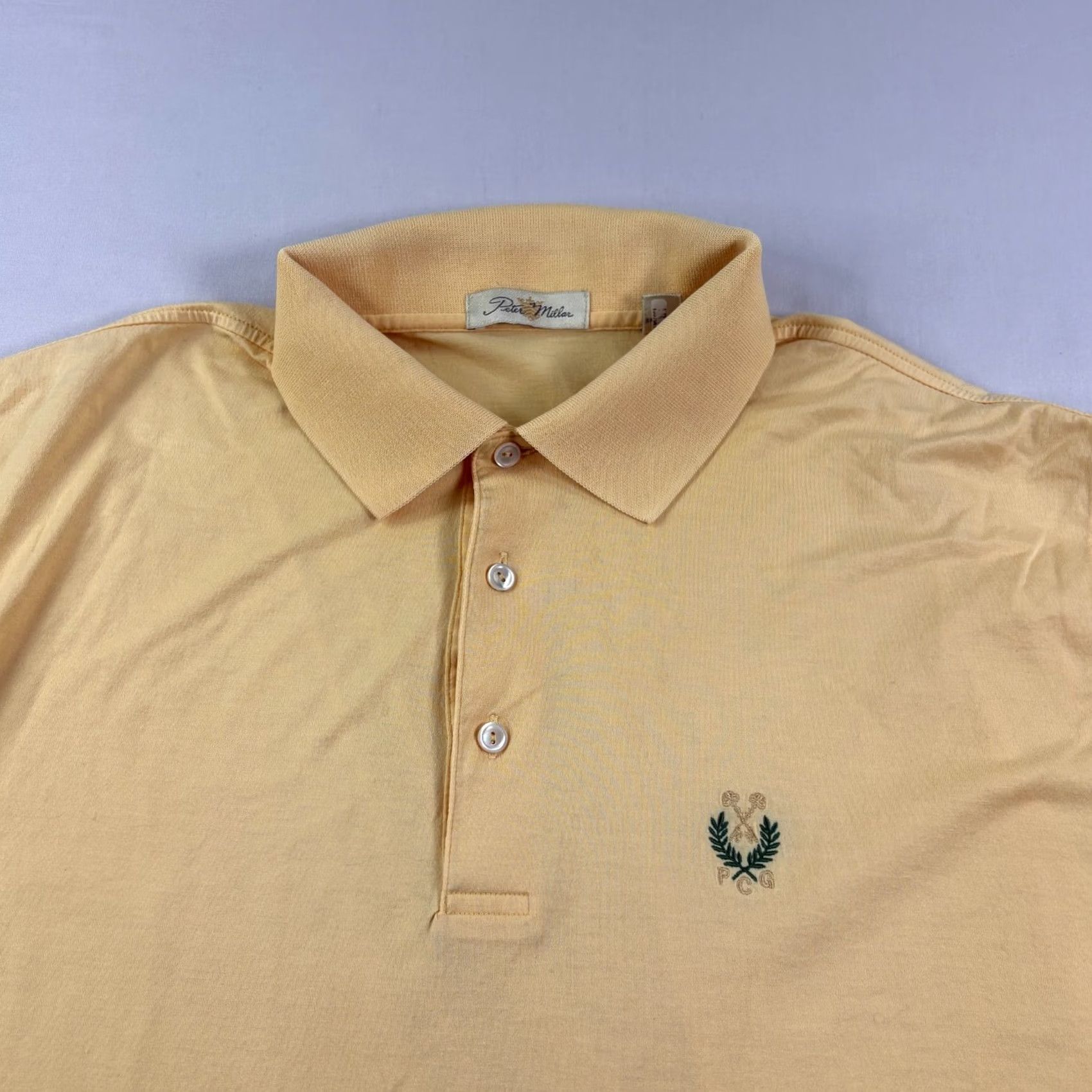 Peter Millar Peter Millar Polo Shirt Mens Large Yellow Peachtree Golf Club Cotton Size US L / EU 52-54 / 3 - 4 Thumbnail