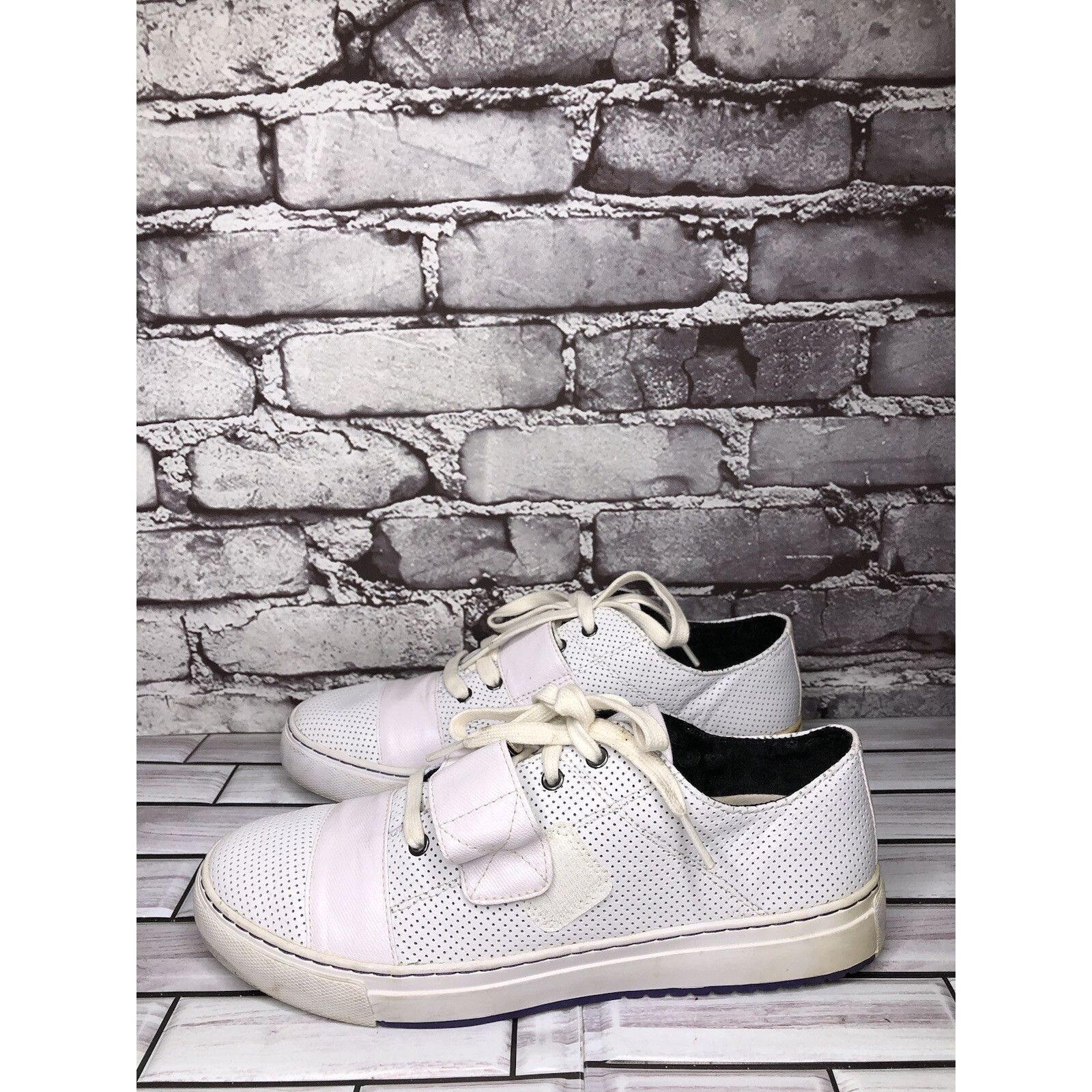 P.F. Flyers Pf Flyers White Leather Perforated Strap Lace Shoes Women Sz Size US 11 / IT 41 - 1 Thumbnail