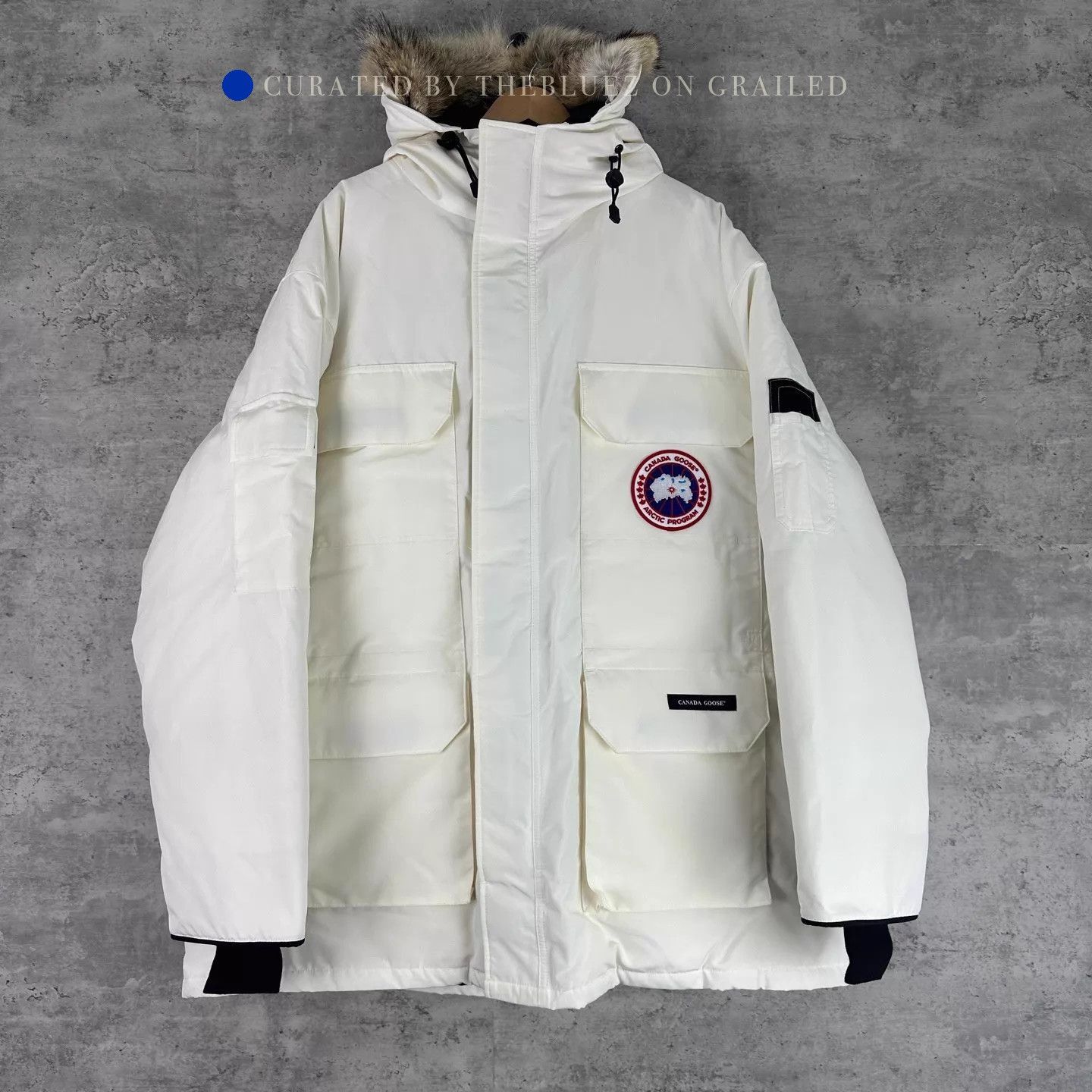 Canada Goose White Heavy Winter Coat with Fur Trimmed Hood - XXL Size US XXL / EU 58 / 5 - 1 Thumbnail