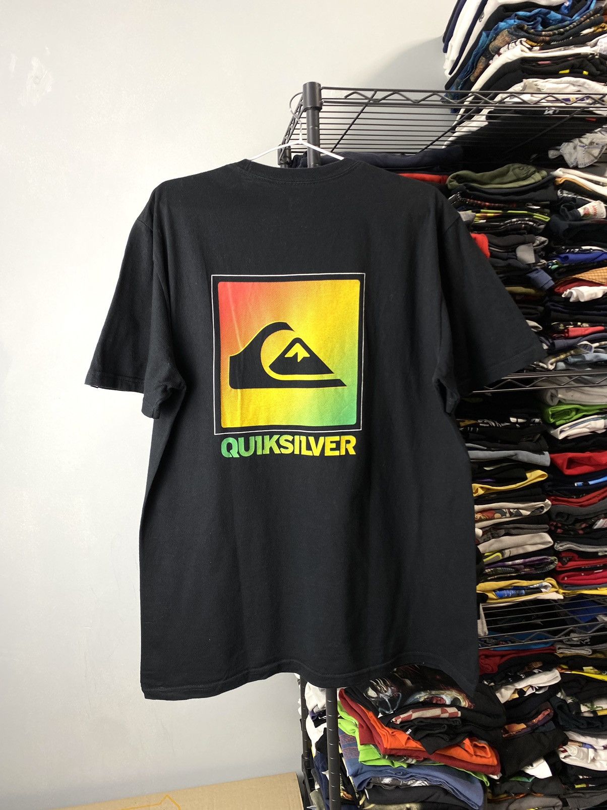 Quiksilver Vintage 2000’s Quiksilver Rasta Gradient T Shirt Surf Style Size US L / EU 52-54 / 3 - 1 Thumbnail