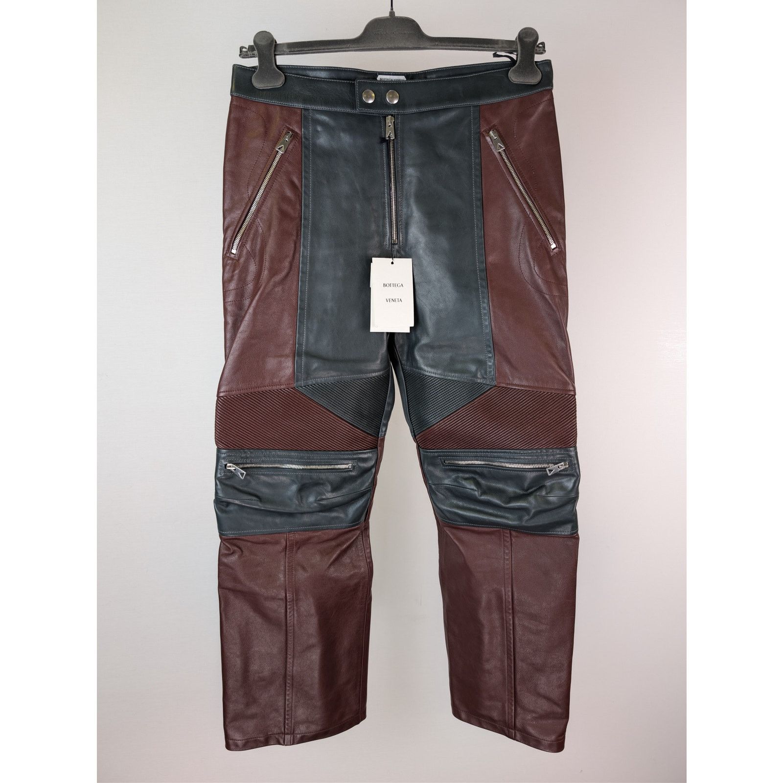 Bottega Veneta o1rshd1 Leather Biker Pants Natural Calf Pants Size US 32 / EU 48 - 2 Thumbnail