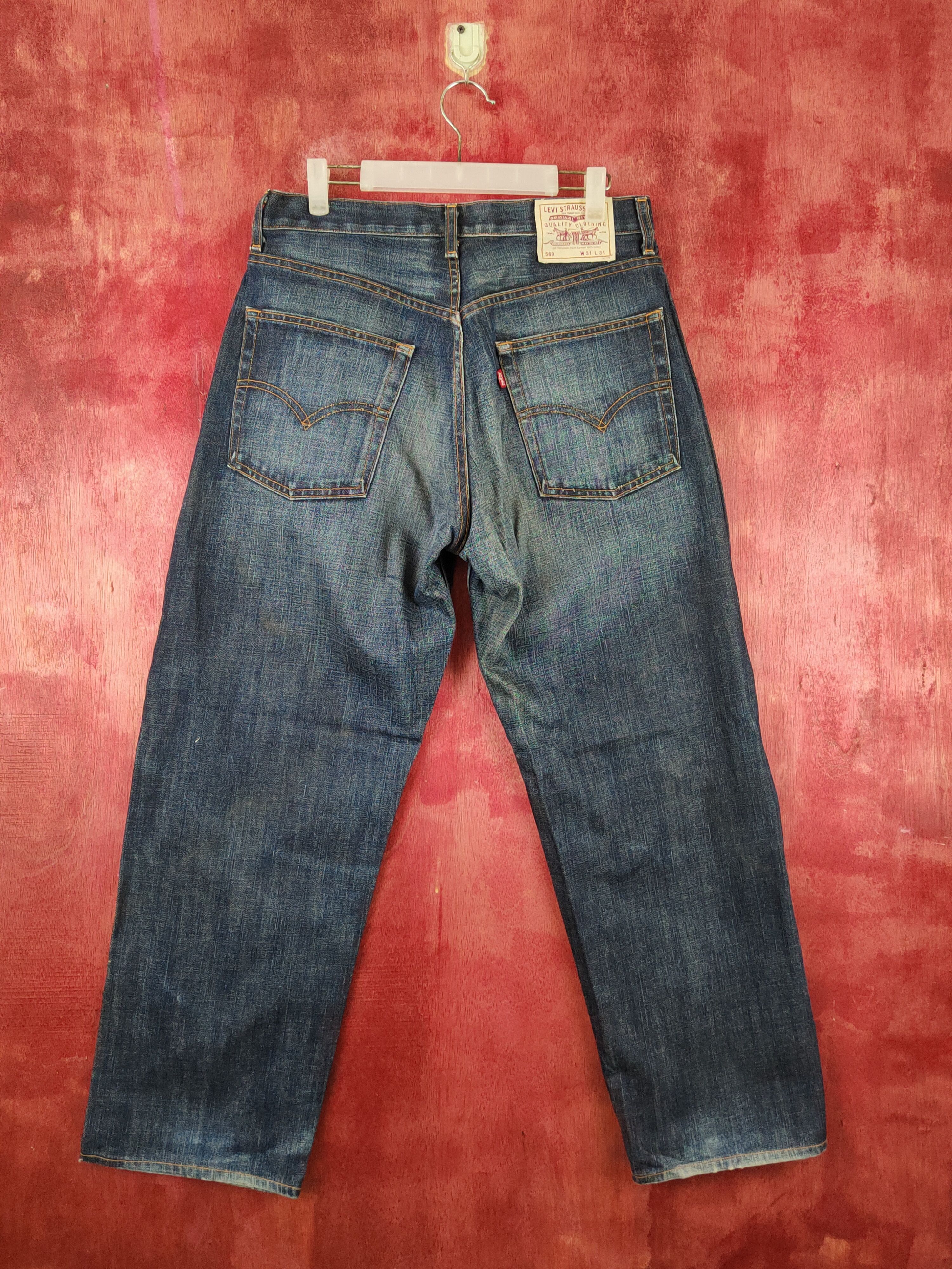 Levi's 569 Levi's vintage Dark Blue Distressed Ripped Jeans #S1828 Size US 31 - 7 Thumbnail