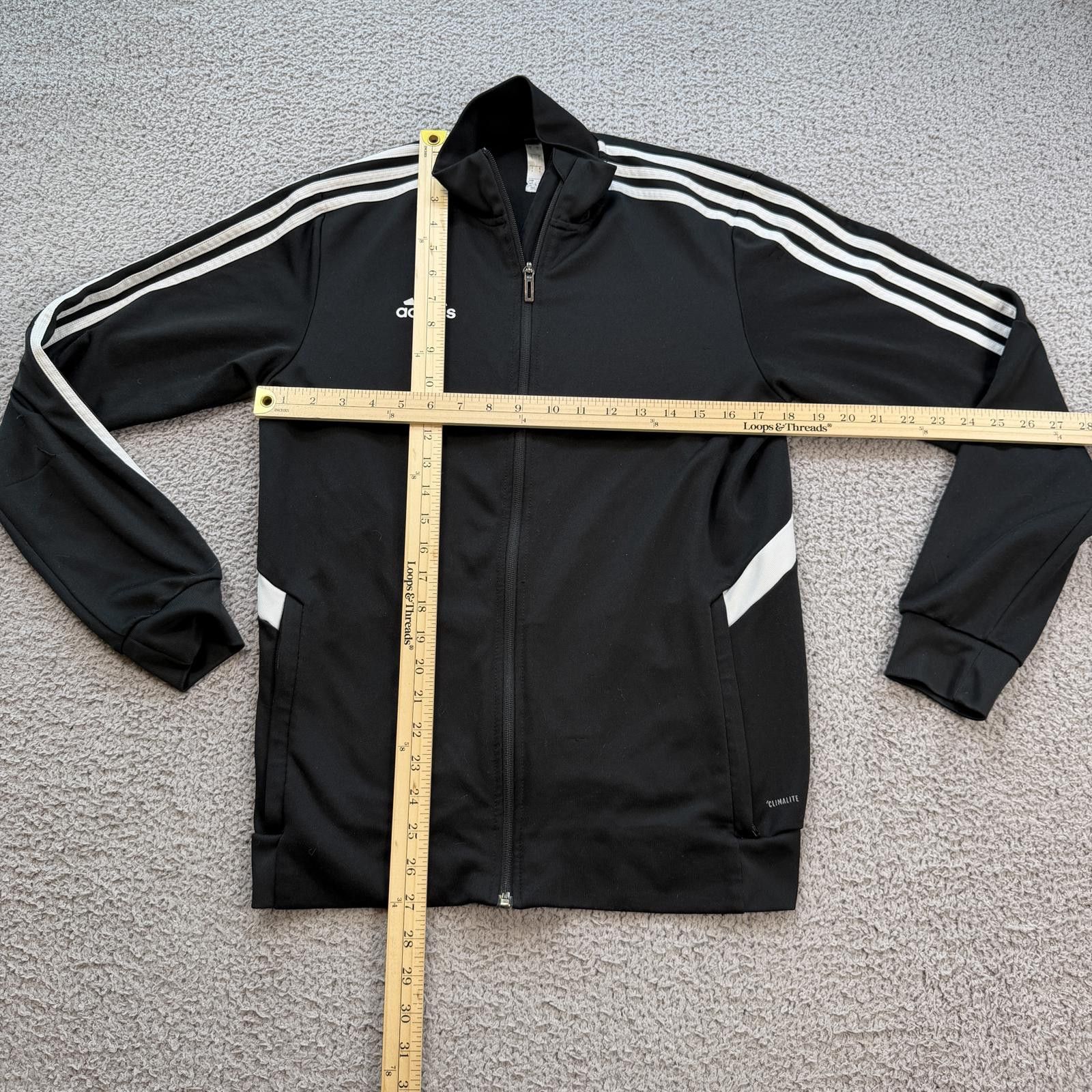 Adidas Adidas Climalite Black Track Jacket Full Zip 3 Stripe Mens S Size US S / EU 44-46 / 1 - 3 Thumbnail