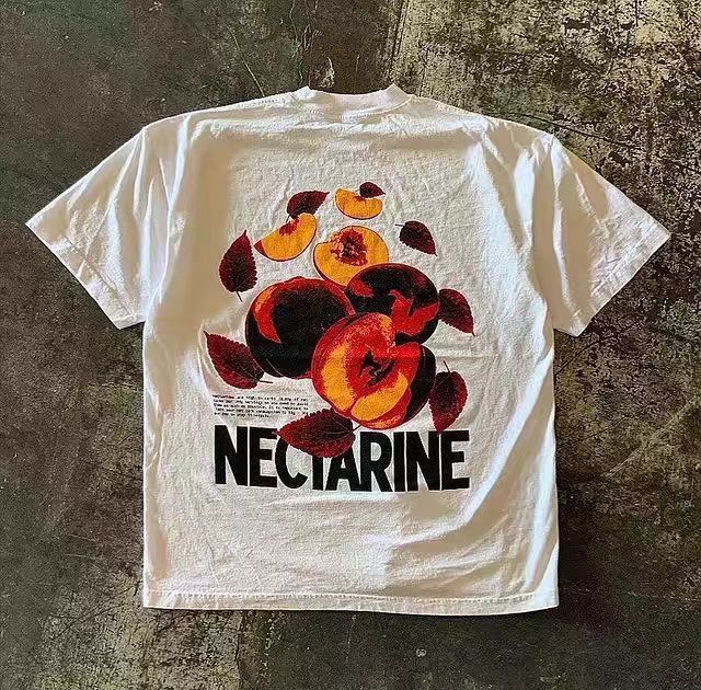Japanese Brand × Vintage White casual retro peach print t-shirt Size US M / EU 48-50 / 2 - 1 Thumbnail