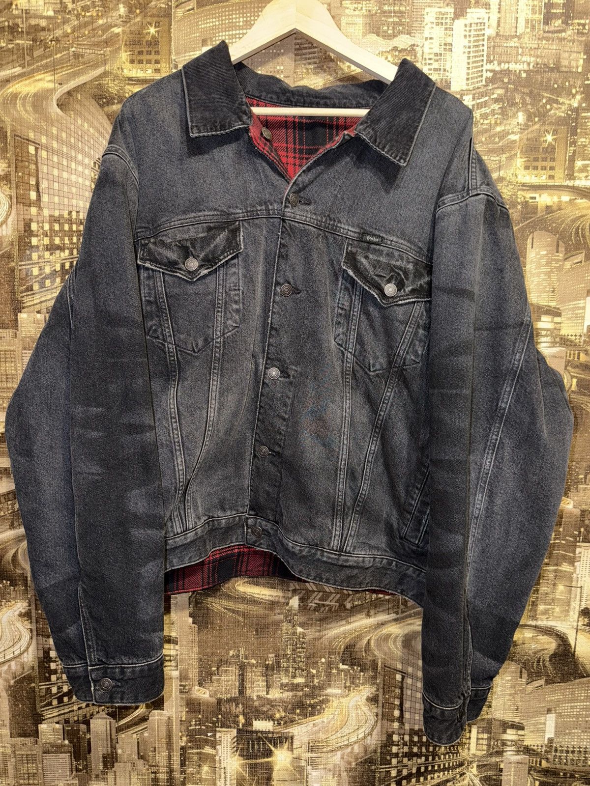 Polo Ralph Lauren Polo Ralph Lauren Reversible Trucker Jacket Foxdale Black Size US XXL / EU 58 / 5 - 1 Thumbnail