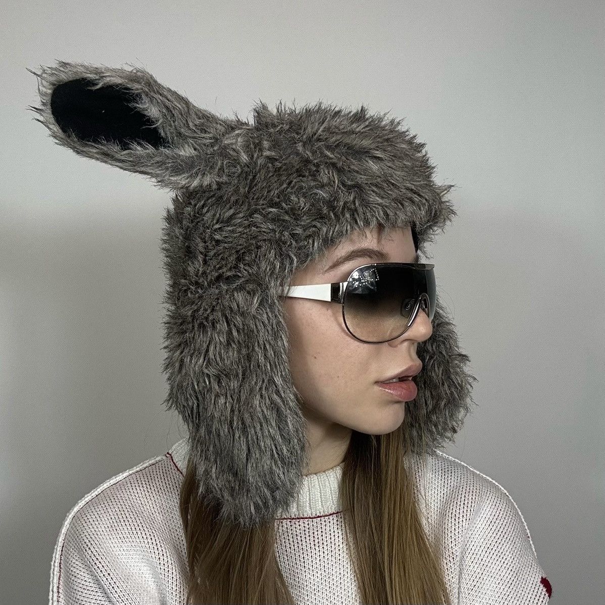 20471120 Vintage Y2K Japanese Alt Mohair Style Rabbit Hat Size ONE SIZE - 1 Thumbnail
