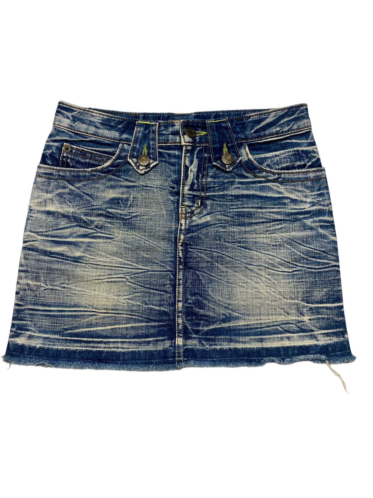 Vintage 2000s G.O.A - Washed Mini Skrit Denim Size 26" / US 2 / IT 38 - 2 Thumbnail