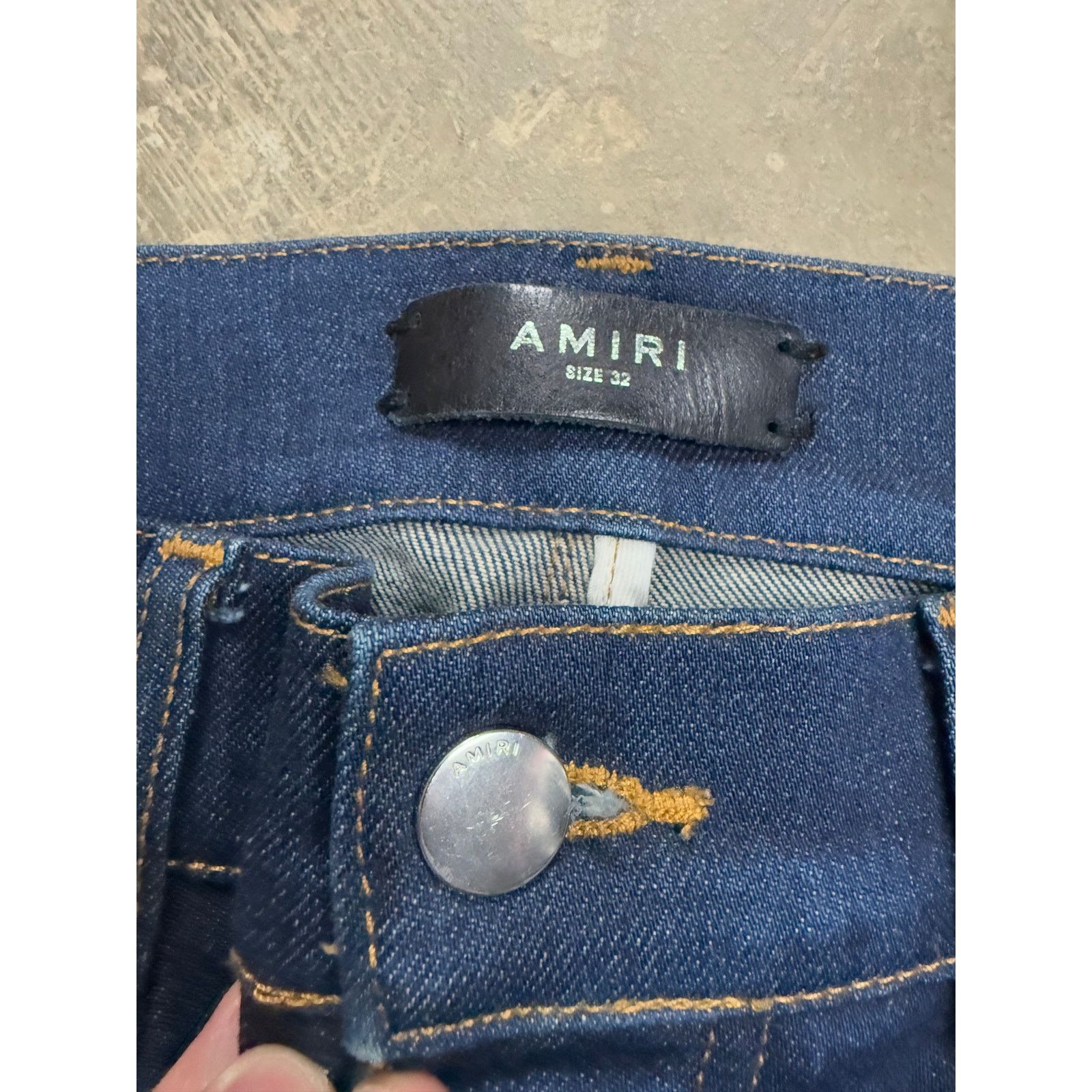 Amiri Amiri Jeans Navy Thrasher Used 32 Size US 32 / EU 48 - 2 Thumbnail