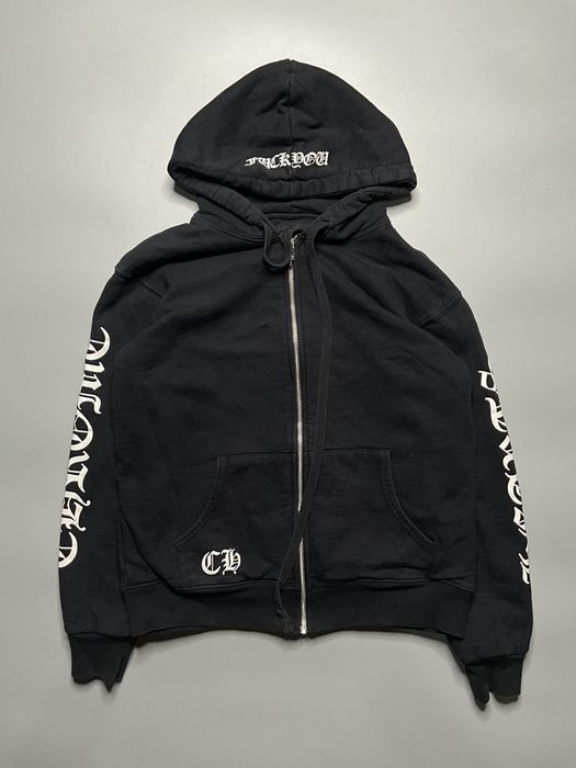 Chrome Hearts Chrome Hearts Fuckyou thermal logo zip up hoodie | Grailed