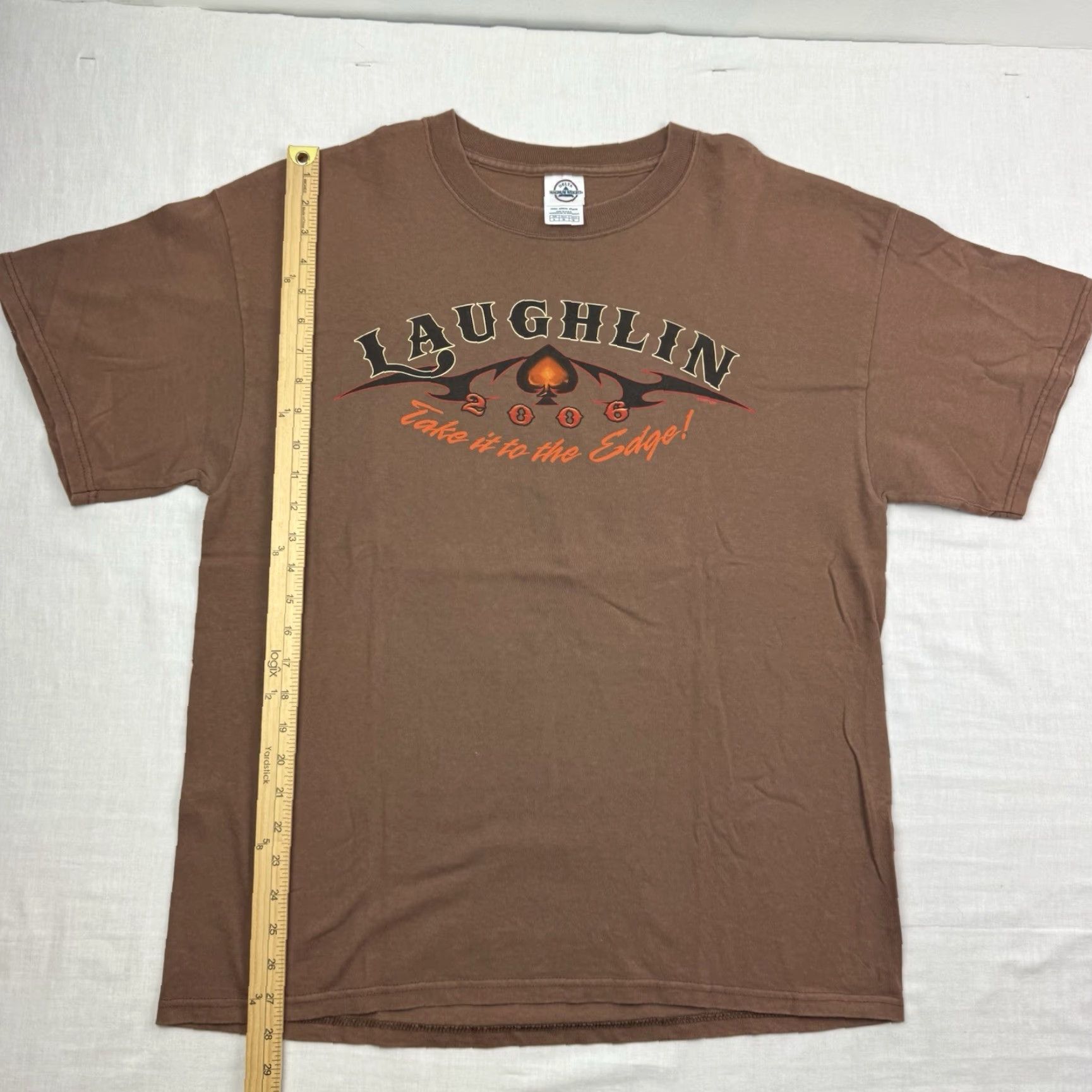 Delta VINTAGE Laughlin Nevada Biker T Shirt Men's L Brown Graphic Print 2006 Motorcycle Punk Grunge USA Band/Theme: Biker Mens L Brown Size US L / EU 52-54 / 3 - 4 Thumbnail