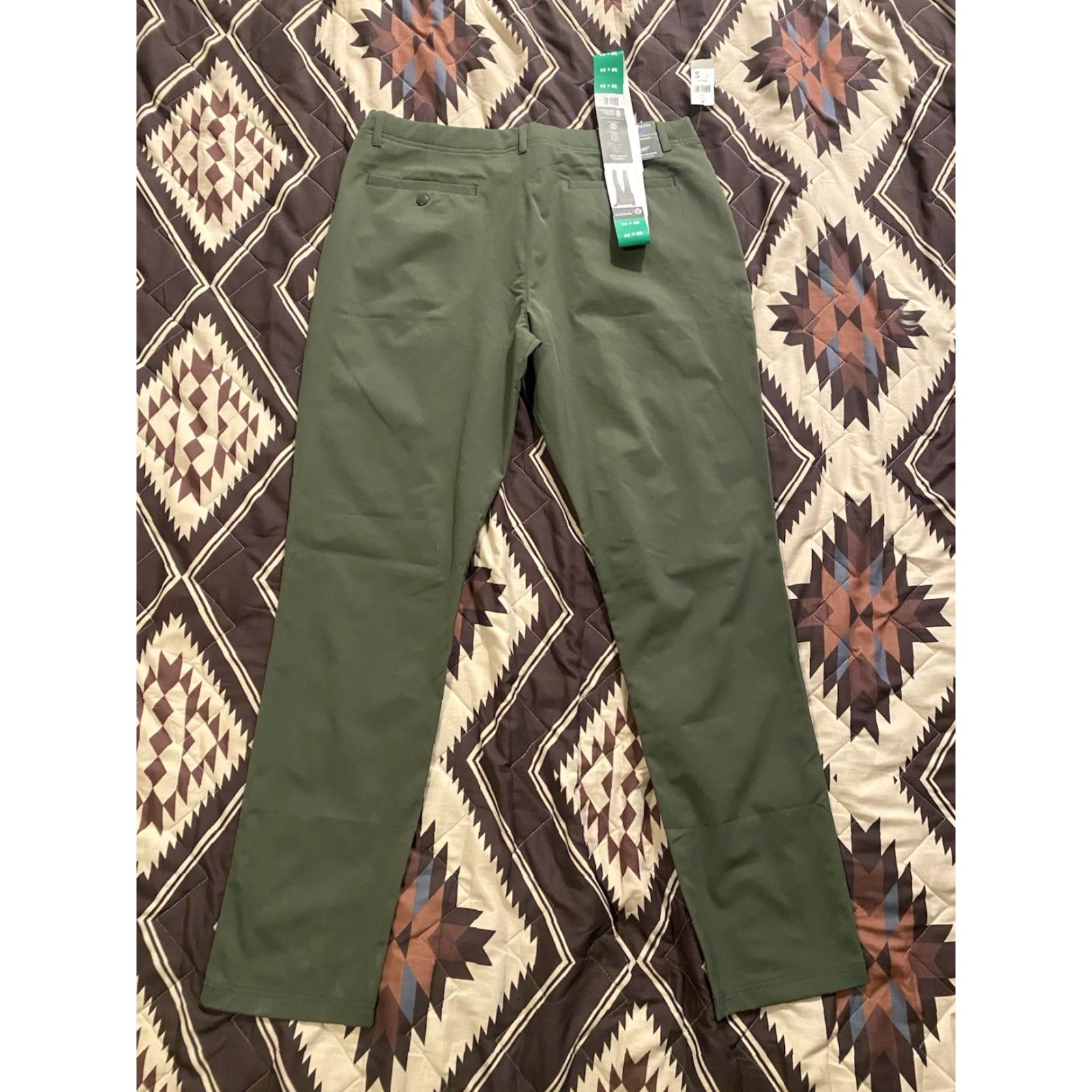 Vintage Mondetta Chino Pants Men Regular 38x34 Green Stretch Flat Front Leg Straight NWT Outdoor Project Size US 38 / EU 54 - 2 Thumbnail