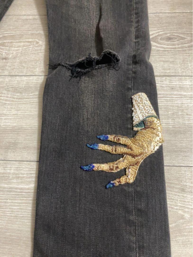 Undercover UNDERCOVER 23AW Hand-Beaded Knee Rip Denim Pants 