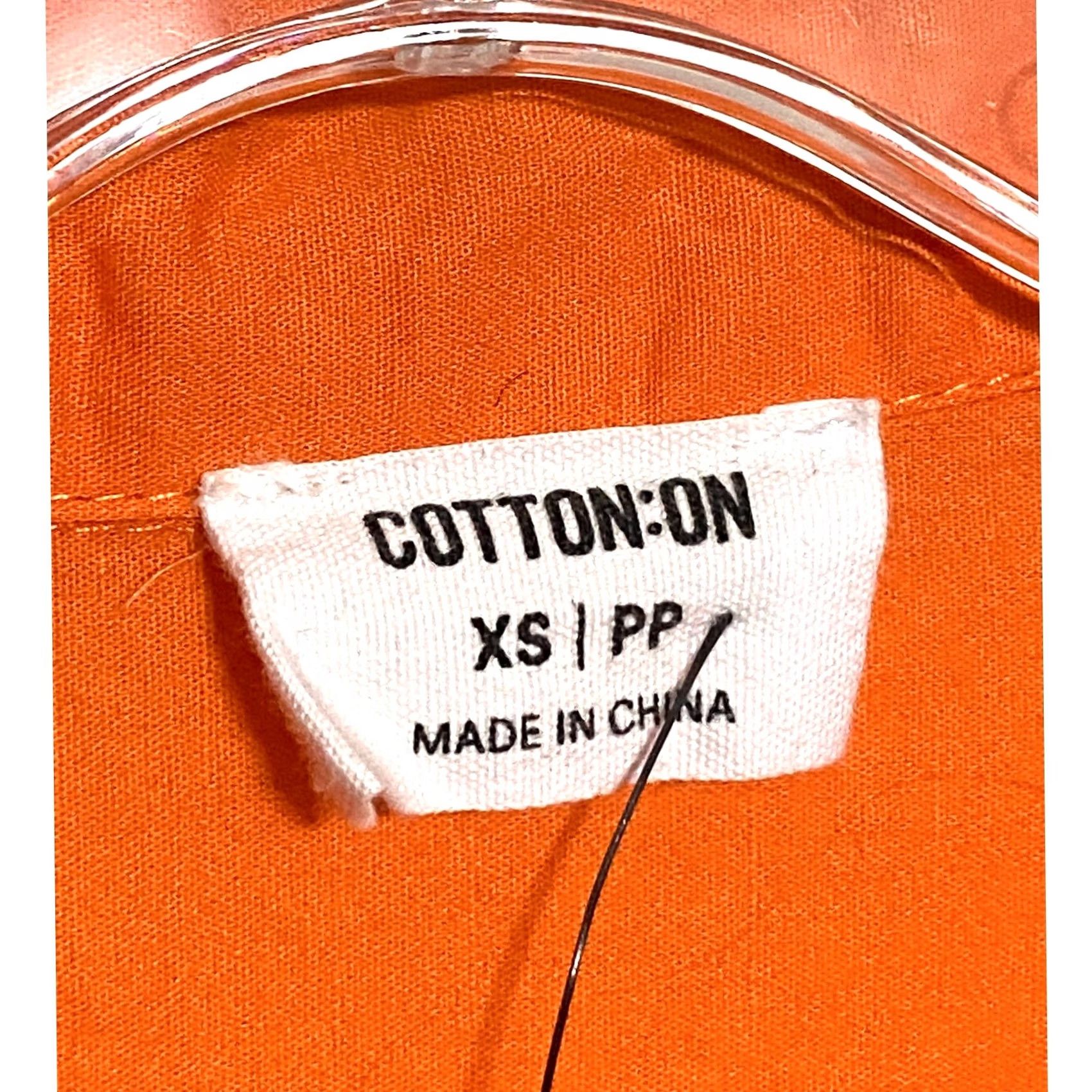 Cotton On VINTAGE? No. Cotton:On Oversized Orange Button Dad Shirt Womens XS Organic Cotton Casual NWT Size XS / US 0-2 / IT 36-38 - 4 Thumbnail