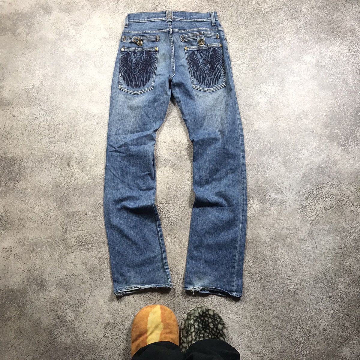 Vintage Vintage Y2K Distressed Flared Jeans Grunge Baggy 90s Logo 26 Size 26" / US 2 / IT 38 - 4 Thumbnail