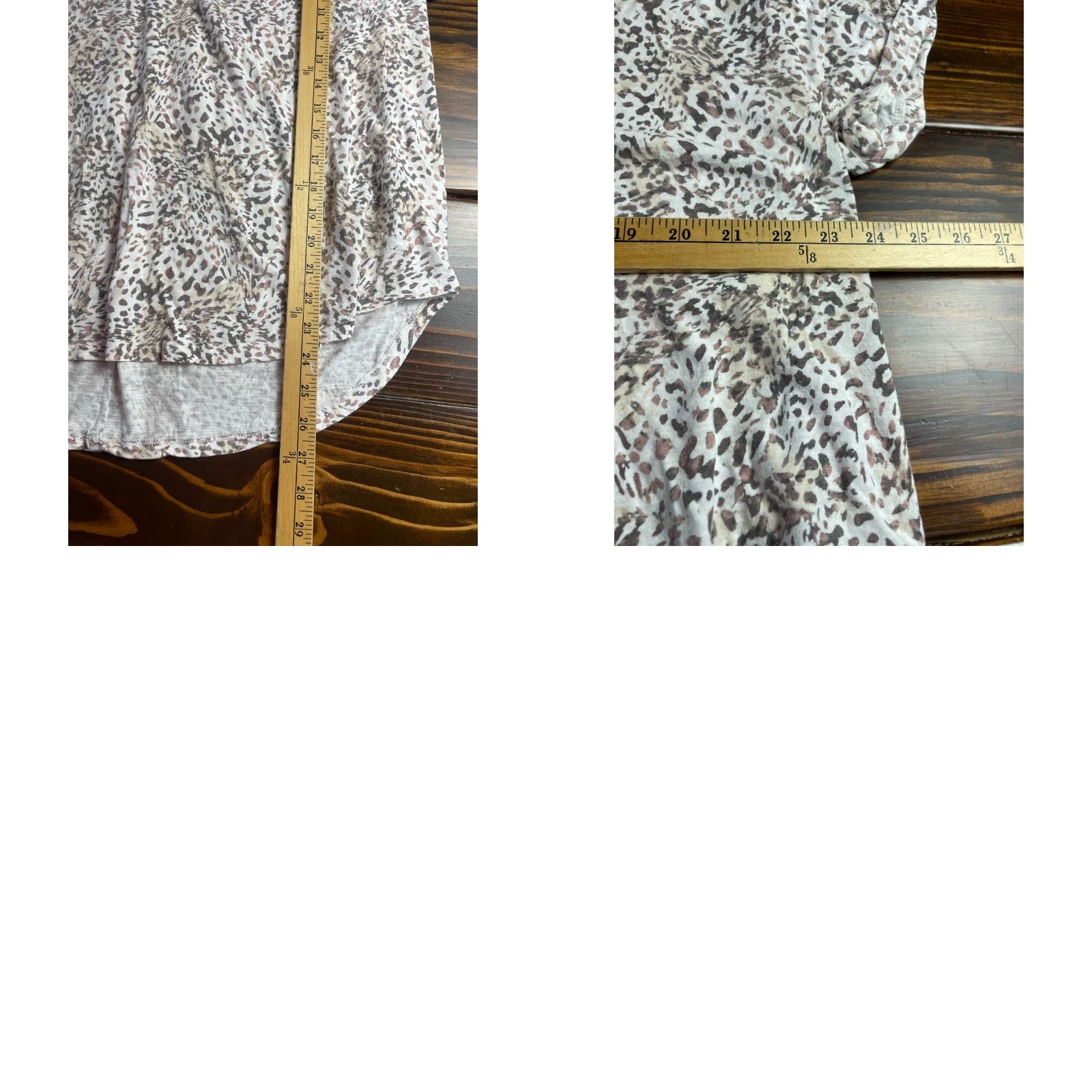 Vintage 24/7 by Maurices Tee Blouse Women's 24W White Tan Pattern High-Low V-Neck T-Shirt Womens Size 24W White Tan Pattern High-Low V-Neck Size 4XL / US 24-26 - 8 Thumbnail