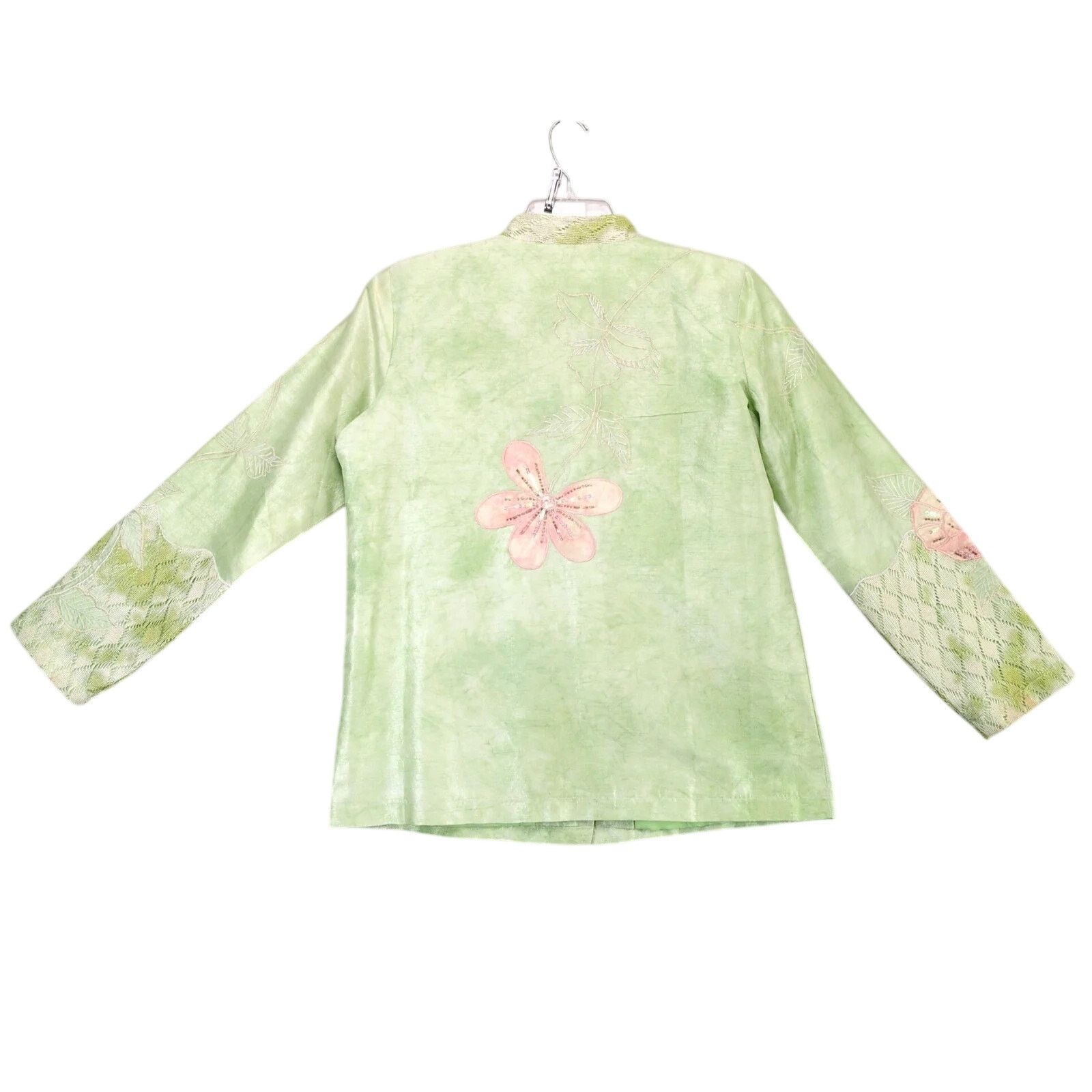 Vintage Draper's & Damon's Green Pink Floral Button Front Shirt M Size M / US 6-8 / IT 42-44 - 2 Thumbnail