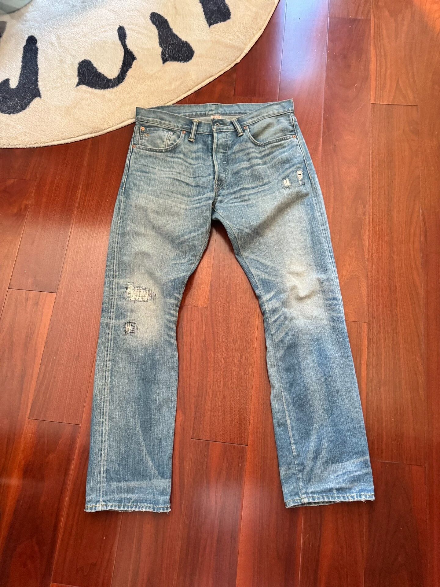 RRL Ralph Lauren RRL Double RL SS22 Washed Distressed Jeans Size US 34 / EU 50 - 1 Thumbnail