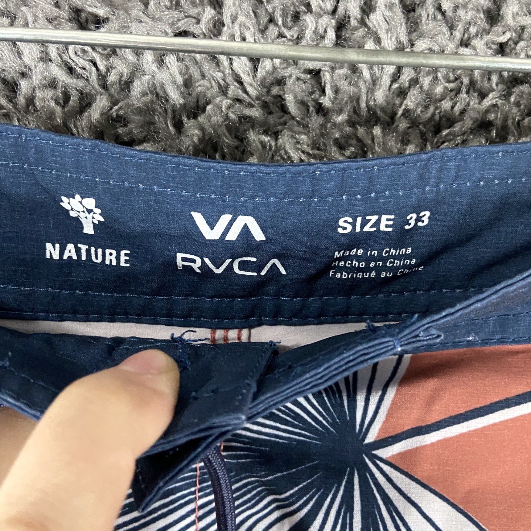 RVCA RVCA Swim Shorts Cargo Men's 33 Blue Orange White Colorful Regular Size 33 Mens Size US 33 - 5 Thumbnail