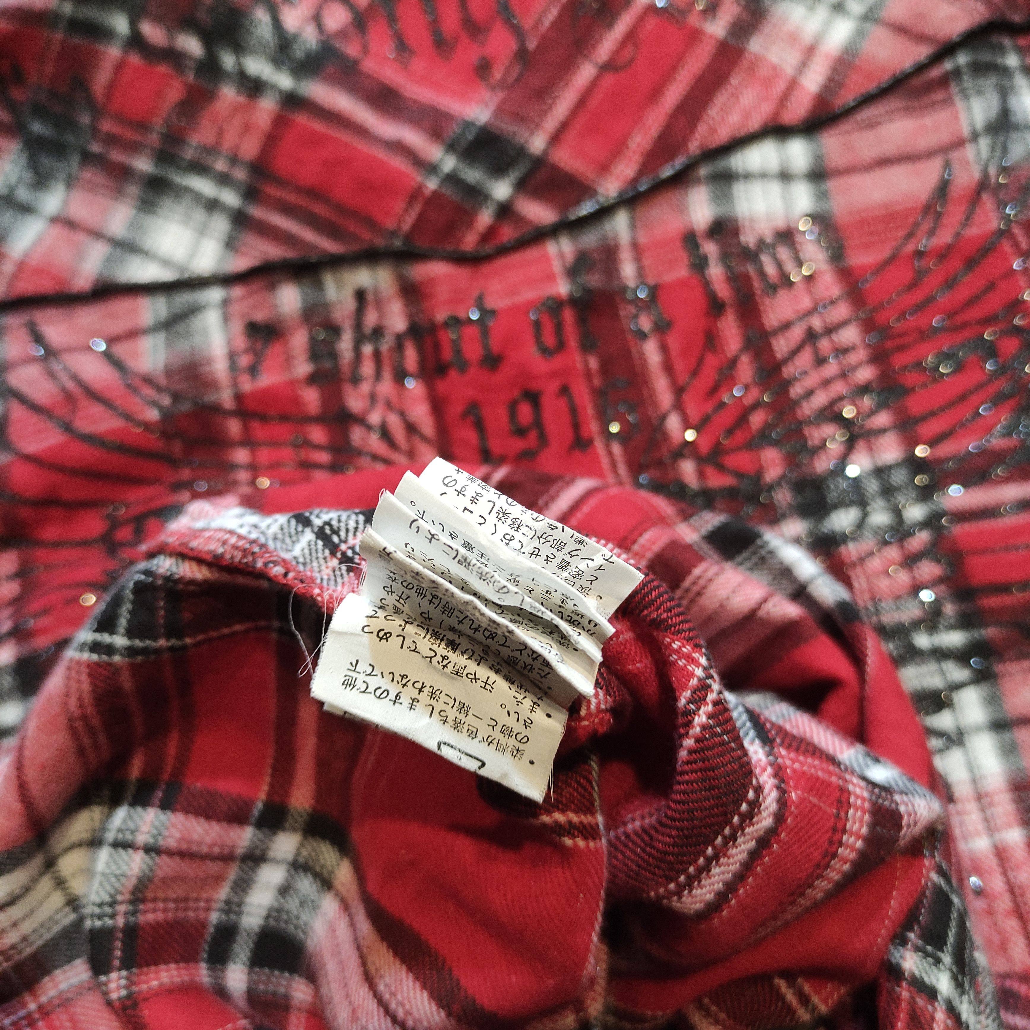 In The Attic In The Attic Vkei Plaid Shirt 2000s Snakeskin Size US L / EU 52-54 / 3 - 8 Thumbnail