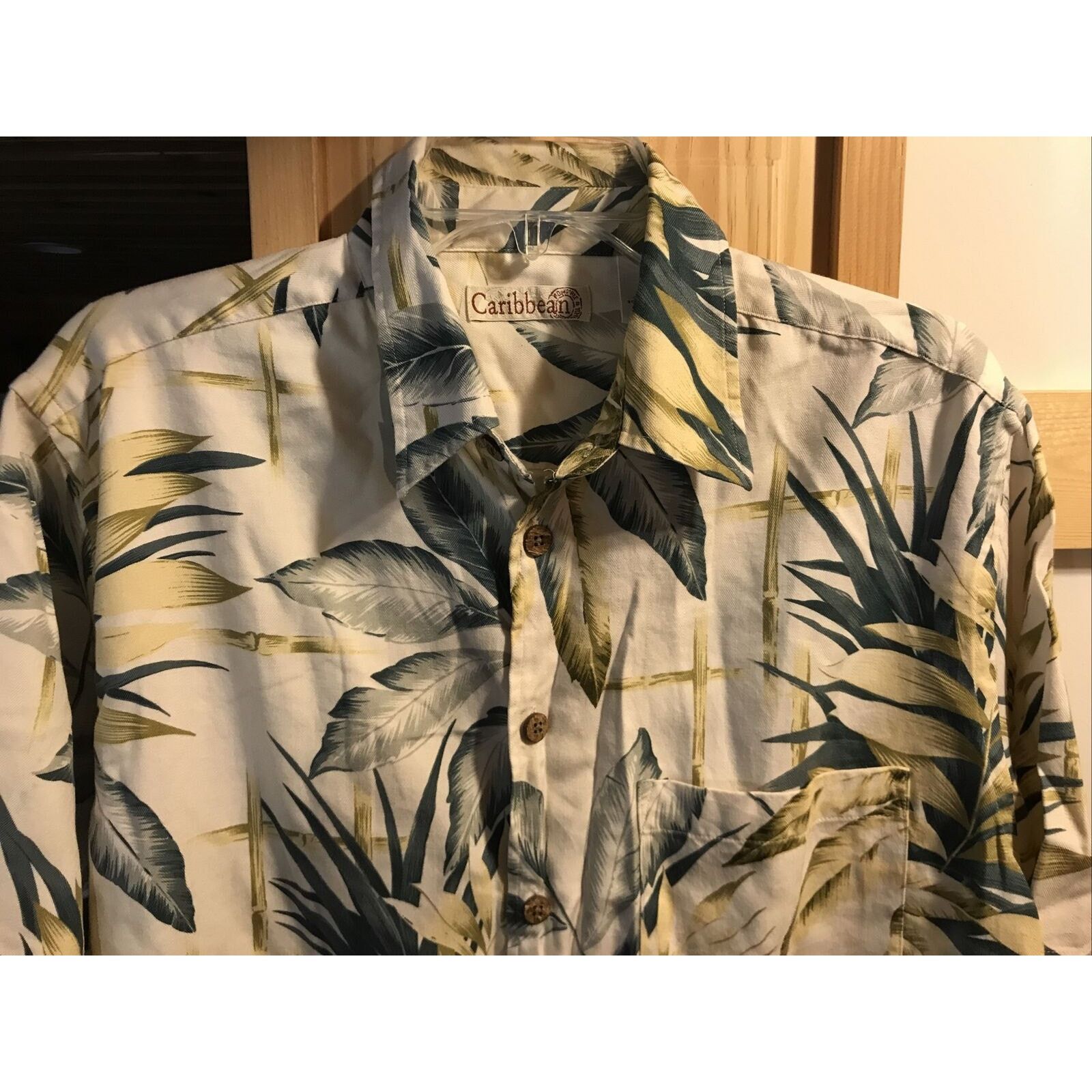 Caribbean Caribbean Men’s M Floral SS Button Silk Blend Hawaiian Shirt Size US M / EU 48-50 / 2 - 8 Thumbnail
