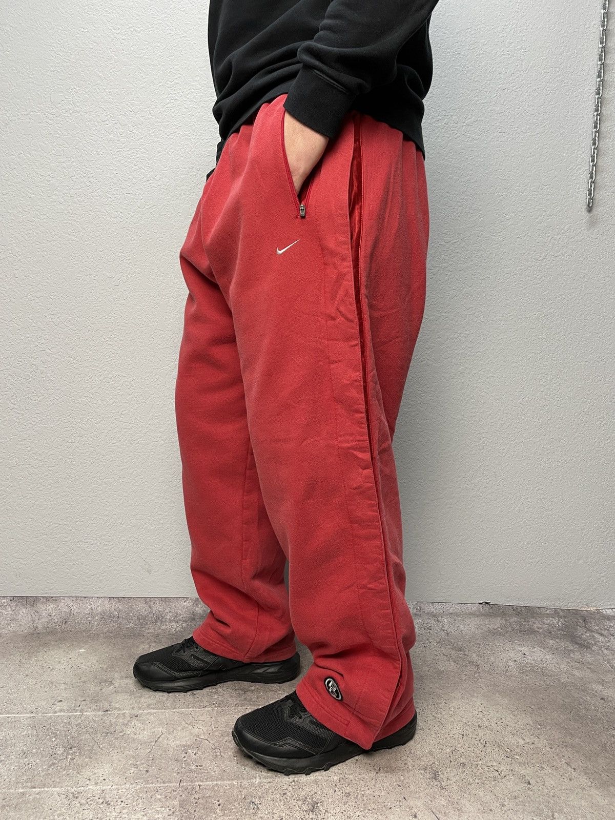 Nike × Vintage Vintage Y2K Nike Drill Sweet Red Track Pants Swoosh Logo Size US 34 / EU 50 - 16 Thumbnail