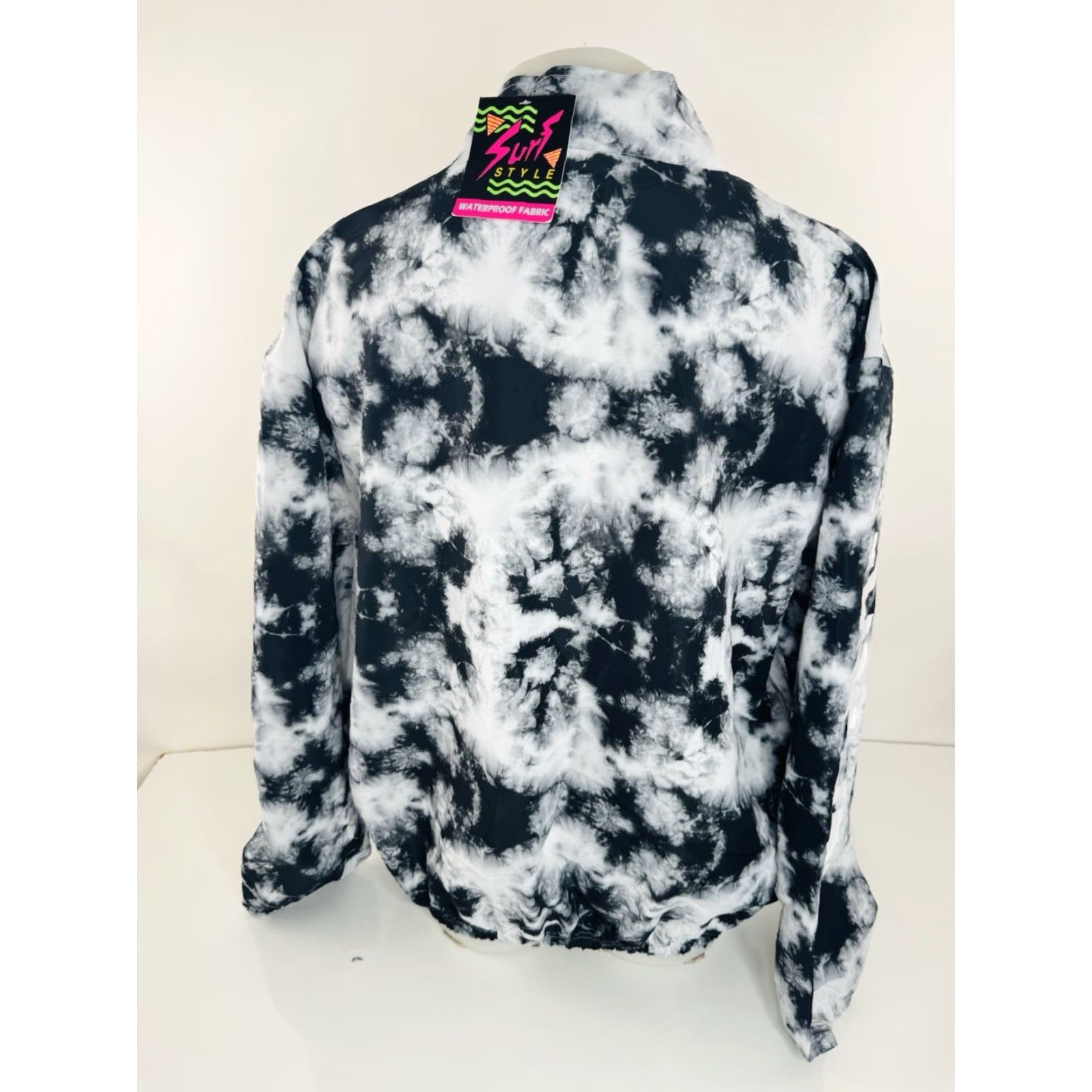 Vintage SURF STYLE Jacket - Men 2XL Black/White Lightweight Polyester Old Stock Vintage Surf Mens Jacket Size US XXL / EU 58 / 5 - 3 Thumbnail