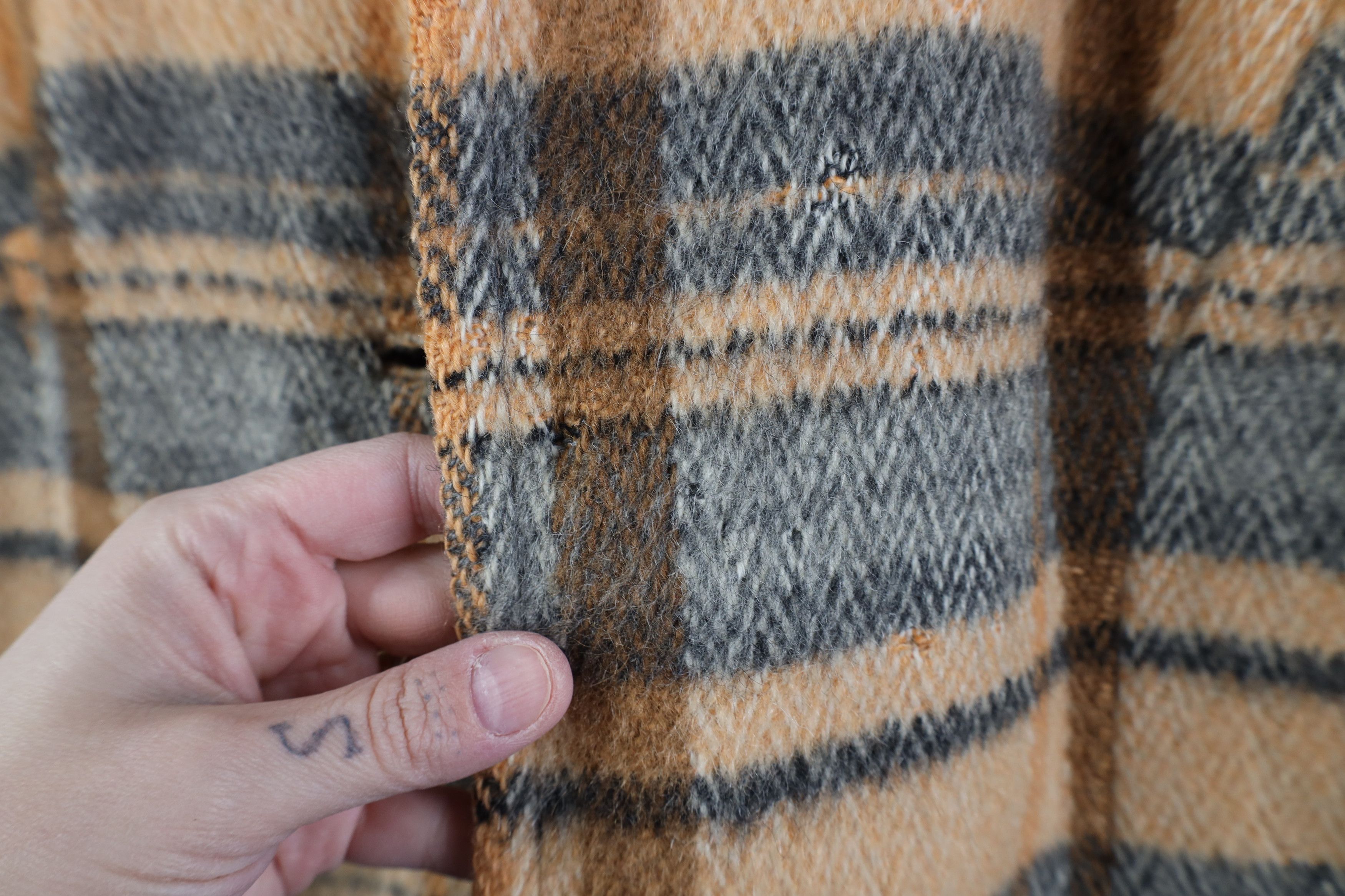Vintage Vintage 60s 70s Streetwear Wool Collared Jacket Plaid USA Size M / US 6-8 / IT 42-44 - 5 Thumbnail