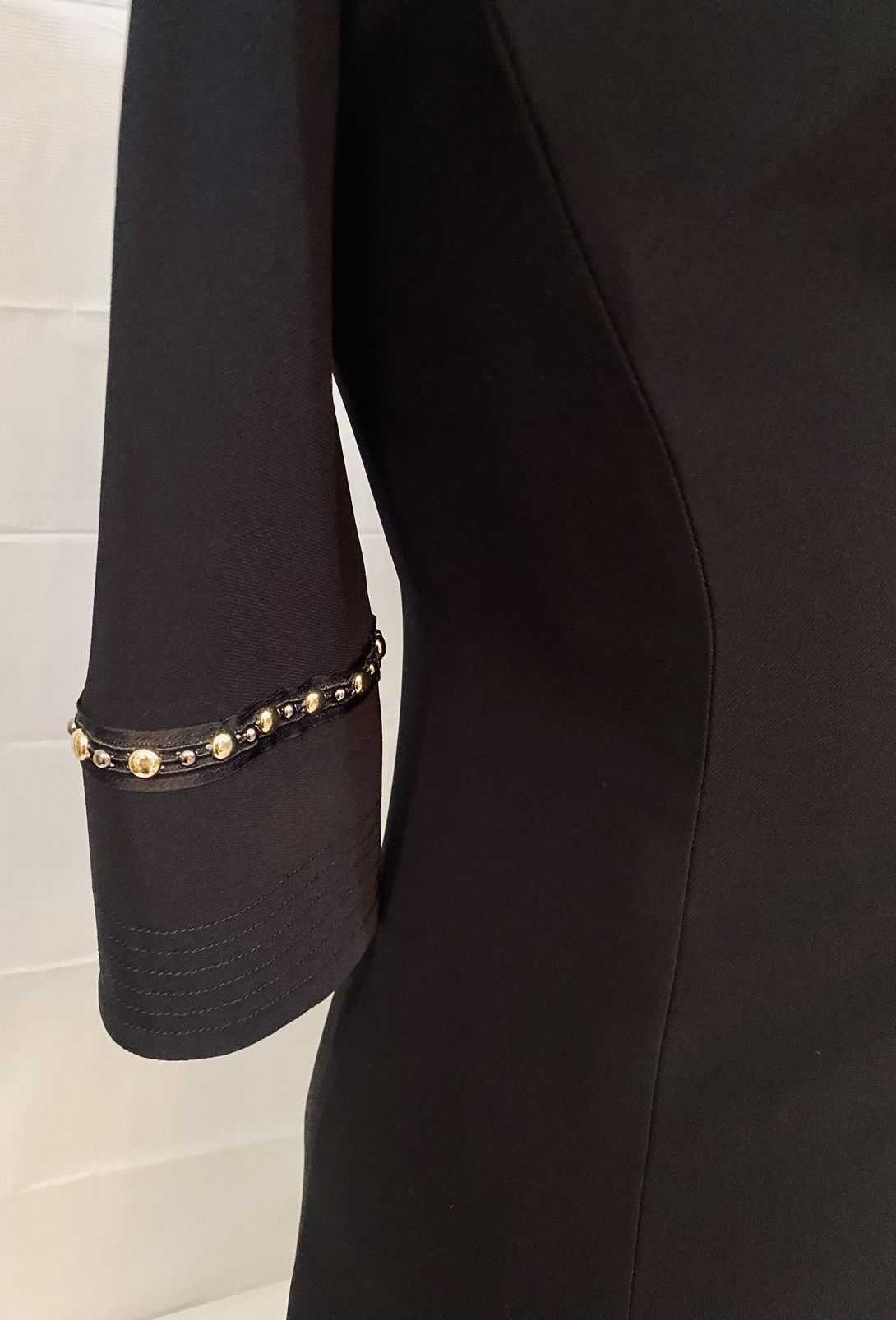 Versace Versace 🇮🇹 Black Stud Sleeve Mini Cocktail Dress Italy 38 NWT Size XS / US 0-2 / IT 36-38 - 19 Thumbnail