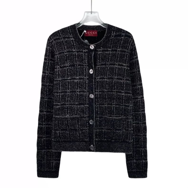 Gucci Gucci Black plaid glitter single-breasted long-sleeved wove Size M / US 6-8 / IT 42-44 - 1 Thumbnail