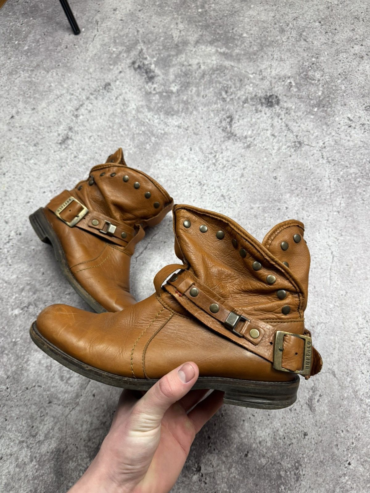 Japanese Brand A.S.9.8 Buffalo Style Studded Belted Boots Leather Japanese Size US 8 / EU 41 - 7 Thumbnail