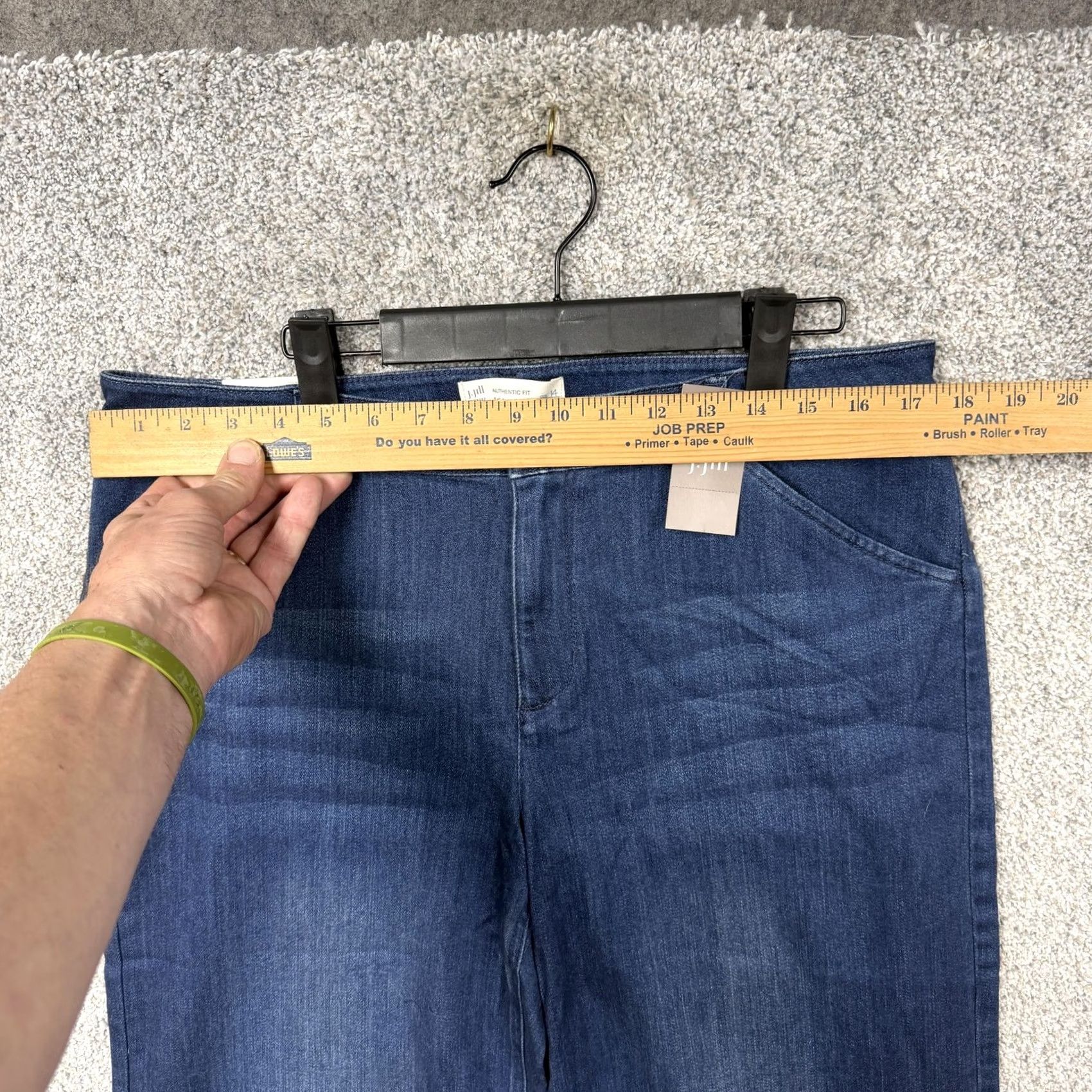 J. Jill J Jill Jeans Womens 14P Crop Denim Stretch Blue Full Leg Inseam 22in 35in Waist Petites mid rise Size 36" / US 14 / IT 50 - 4 Thumbnail
