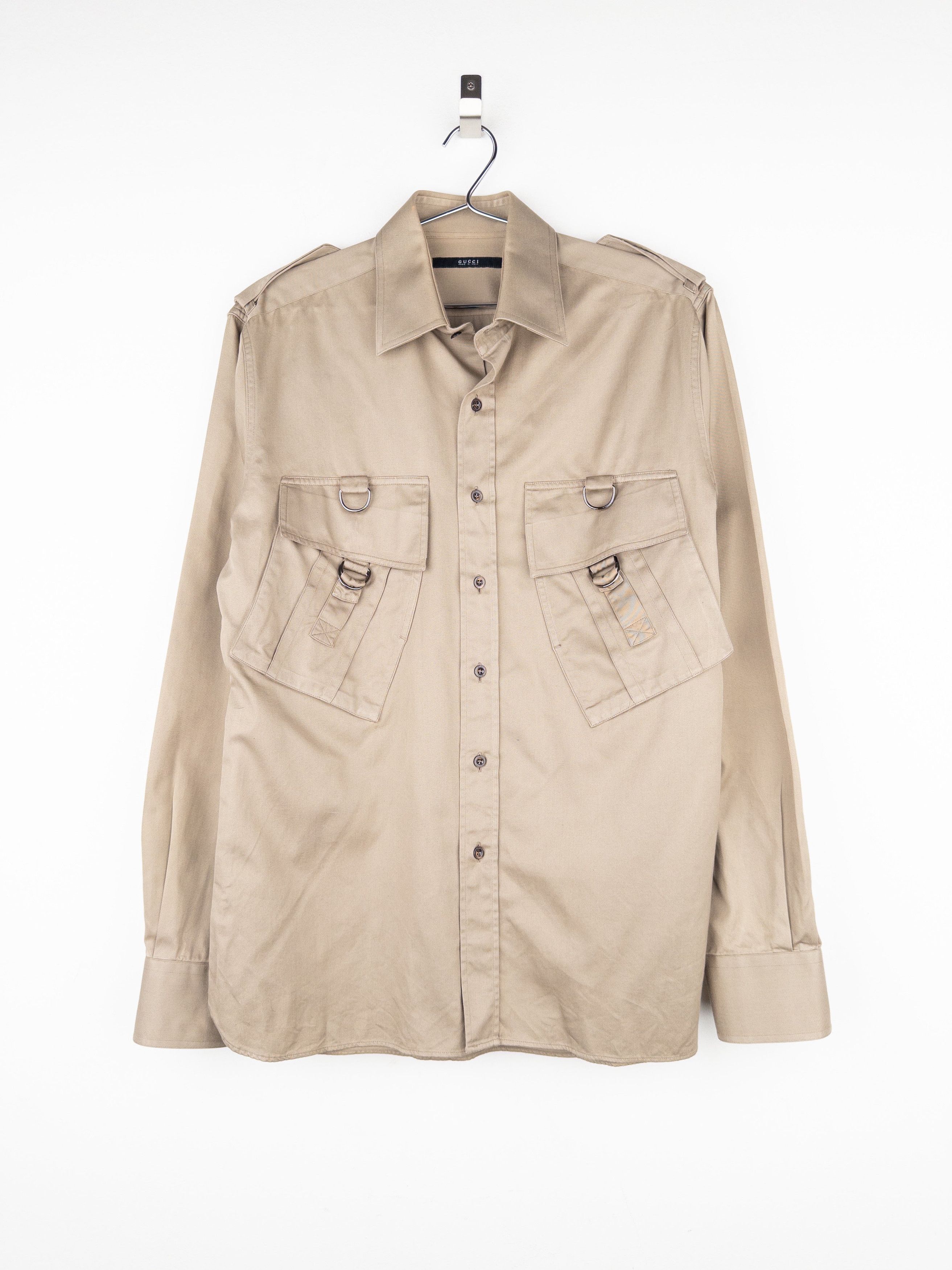 Gucci by Tom Ford SS99 Bondage Cargo Safari Military Button-Up Shi Size US S / EU 44-46 / 1 - 1 Thumbnail