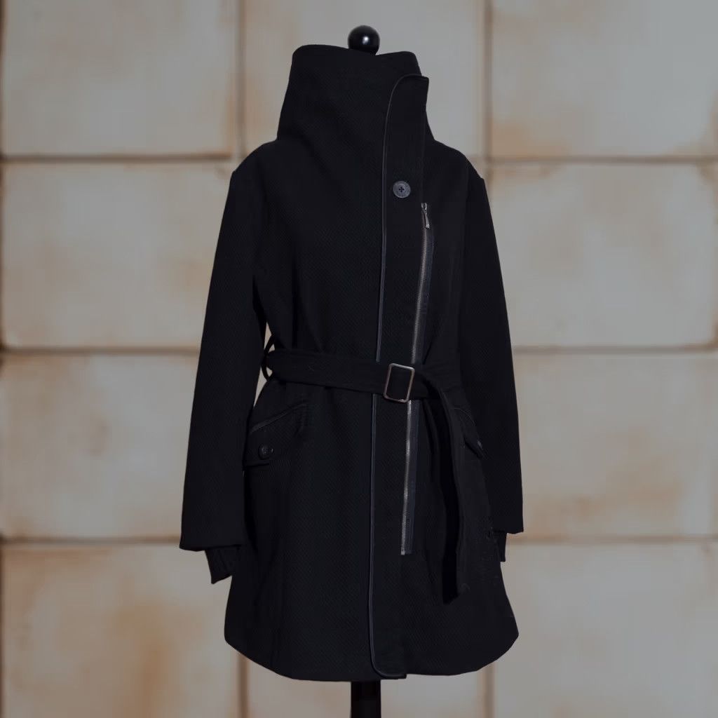 Desigual Desigual Coat Womens Black Long Overcoat with Pockets Belted Size 44 Regular XS? Size M / US 6-8 / IT 42-44 - 1 Thumbnail