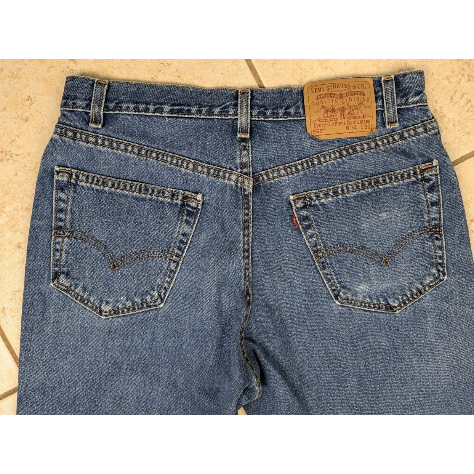 Levi's Vtg 90's Levis Jeans 550 34x32 Relaxed Fit USA Blue Denim Size US 34 / EU 50 - 12 Thumbnail