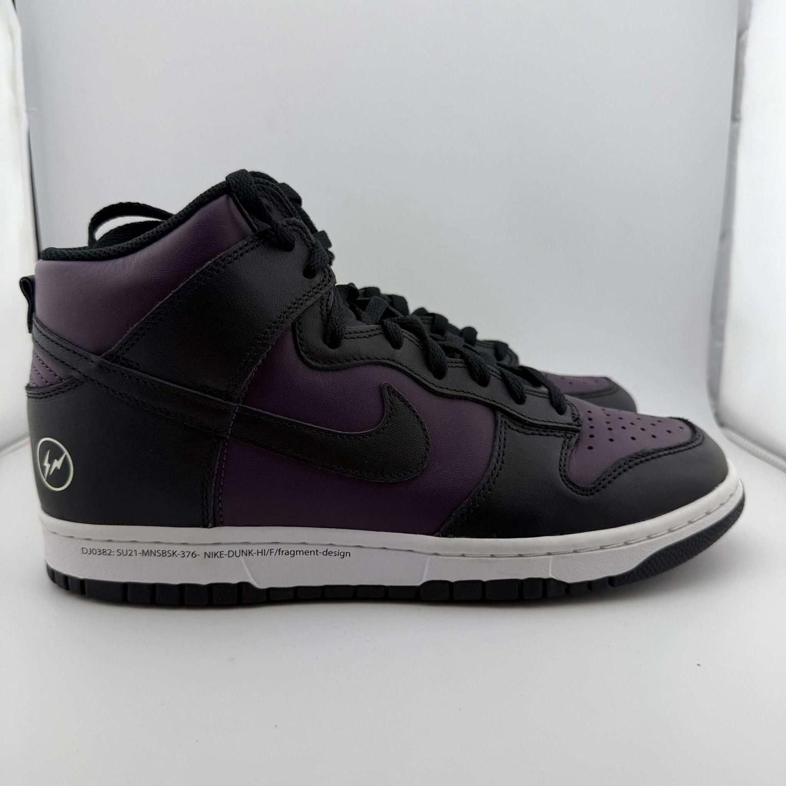 Nike Nike Dunk High Fragment Wine Black White 10.5 Used OG Box Size US 10.5 / EU 43-44 - 4 Thumbnail