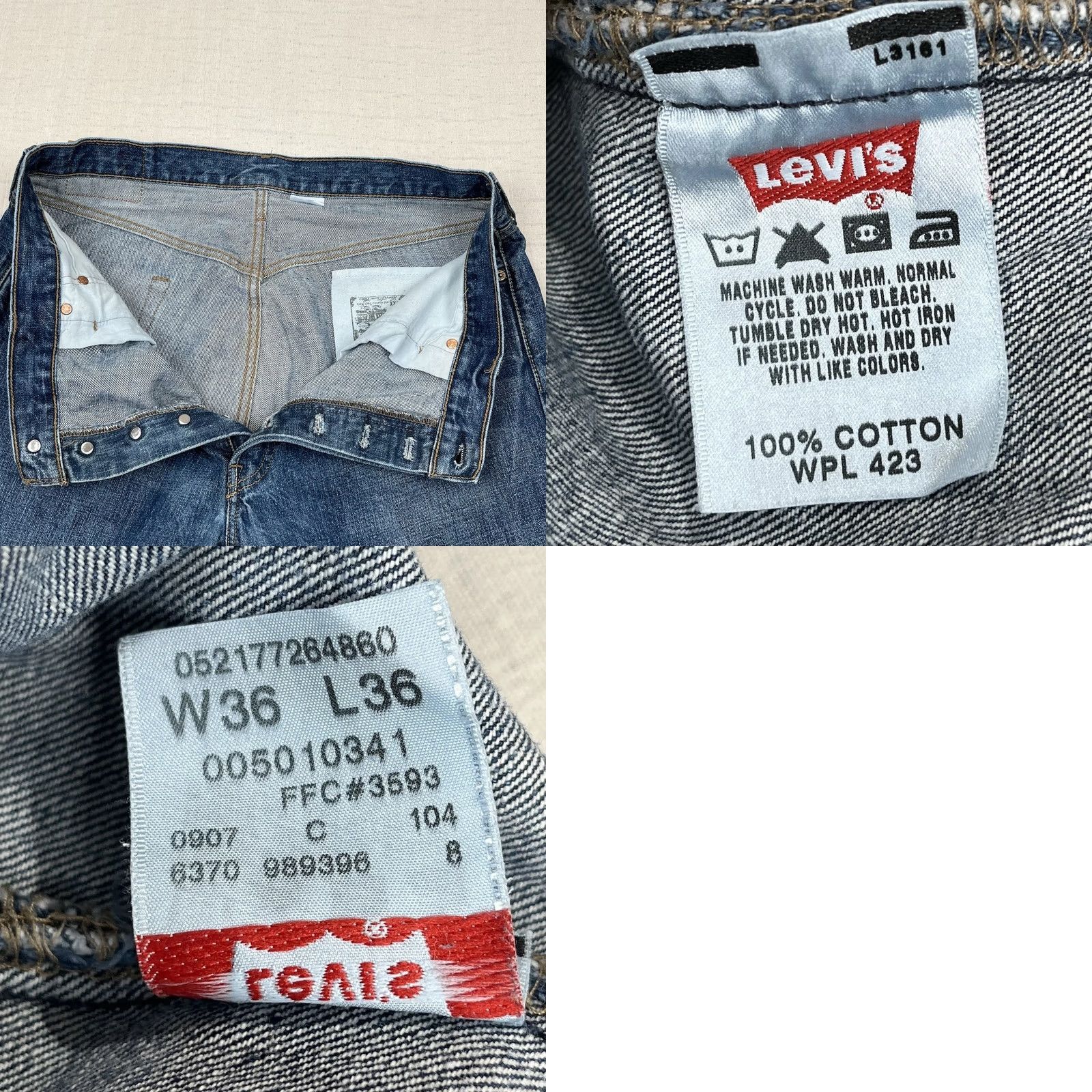 Levi's Levi's 501 Jeans 36X36 Medium Wash Distressed Pockets 2007 Date Good Condition Mens Jeans Straight Blue 501 Model Size US 36 / EU 52 - 8 Thumbnail