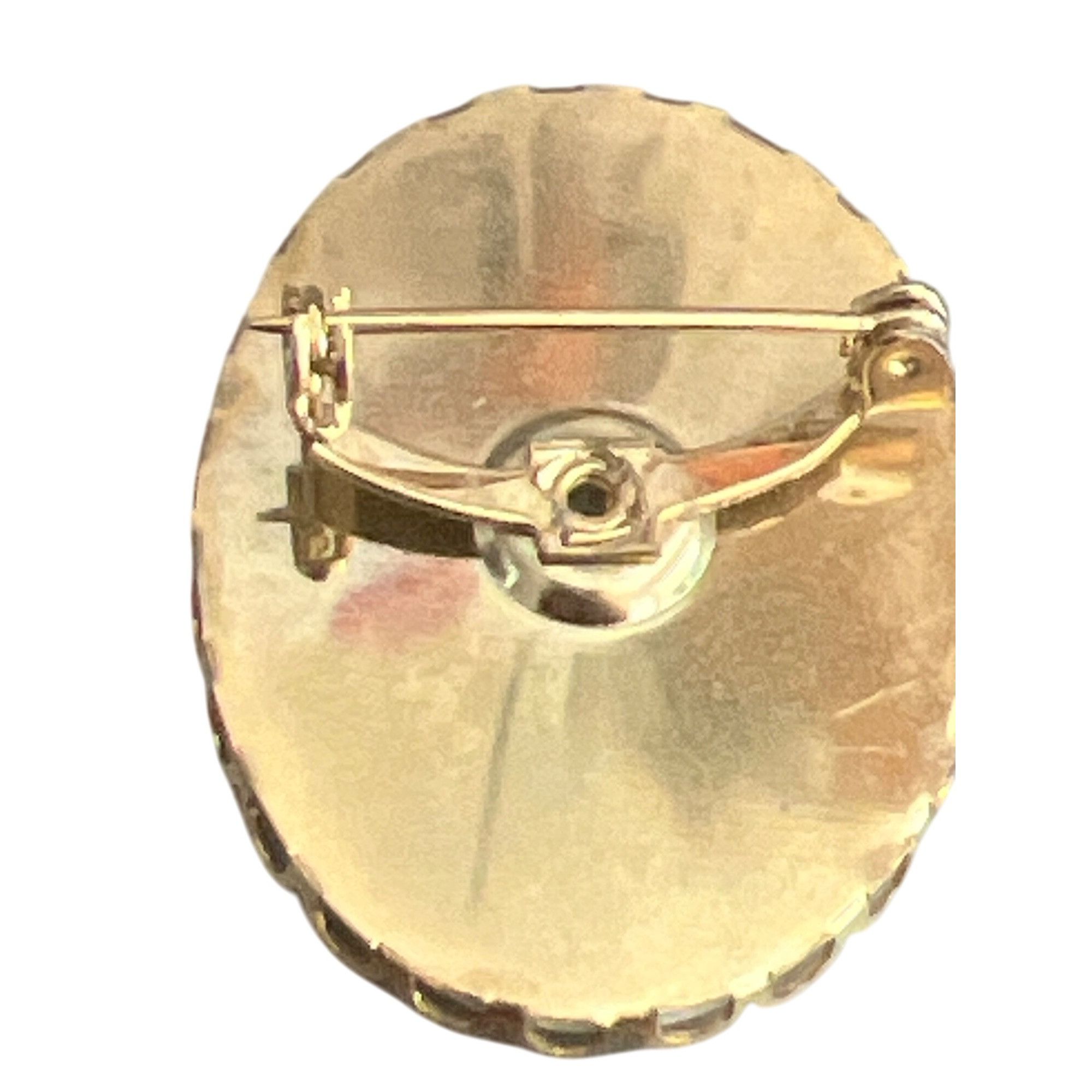 Other Vintage Fragonard Cameo Brooch Pin Gold Tone Porcelain Court Size ONE SIZE - 5 Thumbnail