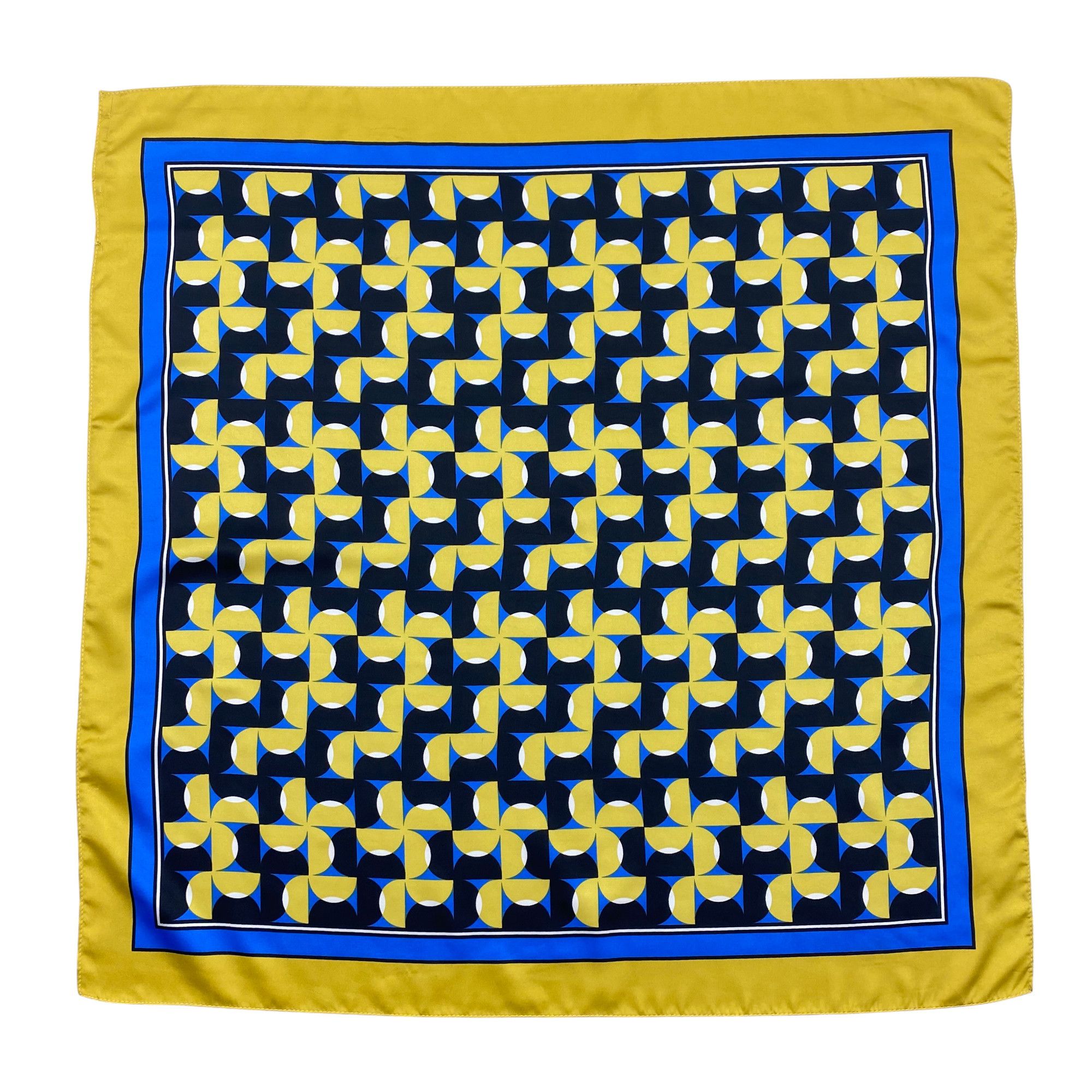 Japanese Brand Vintage Geometric Pinwheel SILK Scarf Twill Wraps Scarves Size ONE SIZE - 2 Thumbnail