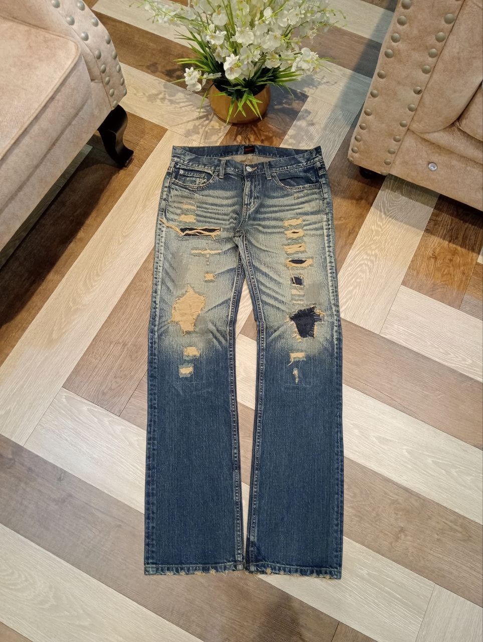 JACKROSE JACKROSE JAPAN BLUE DISTRESSED DENIM PANTS Size US 33 - 1 Thumbnail