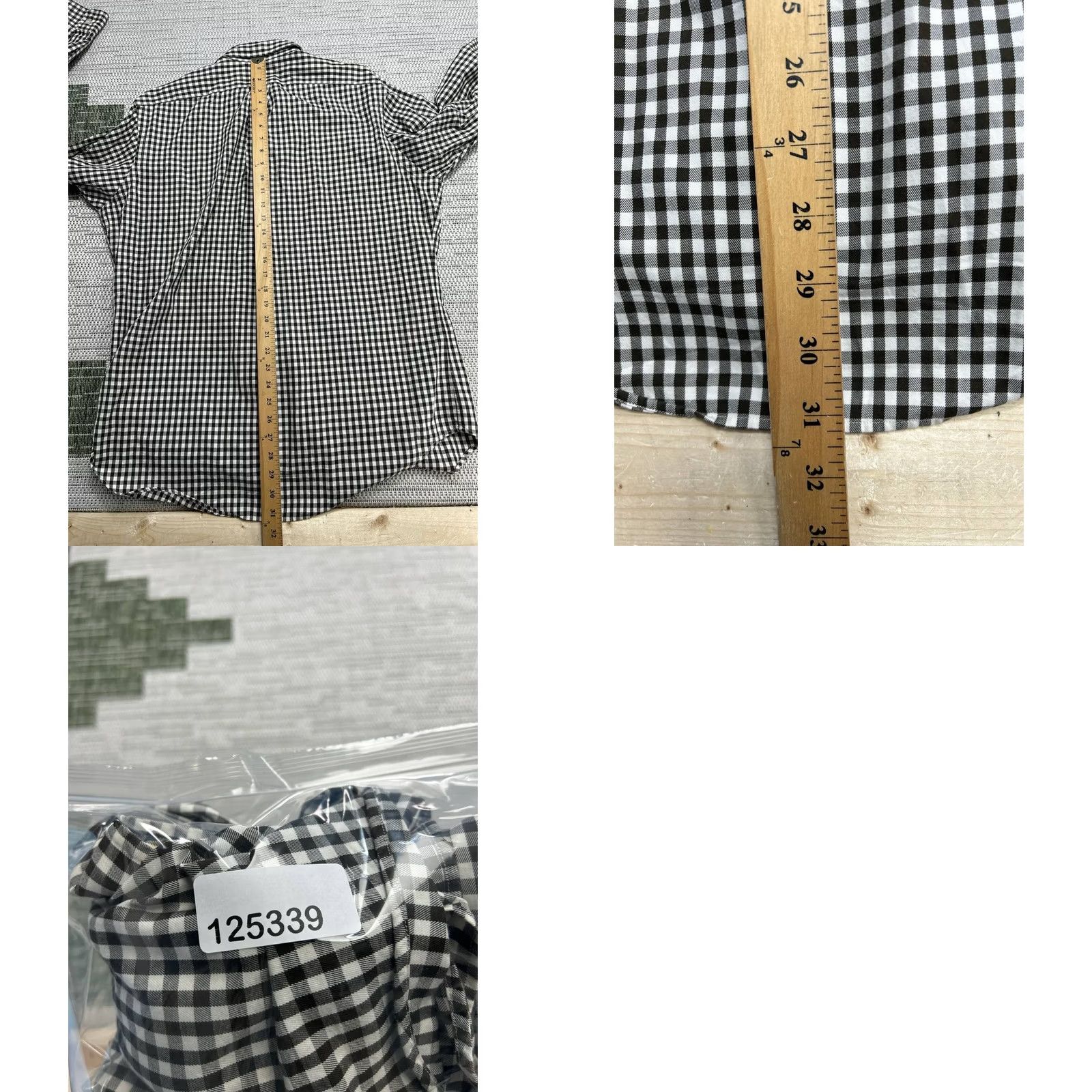 Ralph Lauren Ralph Lauren Golf Shirt Mens Large Black Cotton Gingham Flannel Classic Fit Button-Up Size US L / EU 52-54 / 3 - 8 Thumbnail