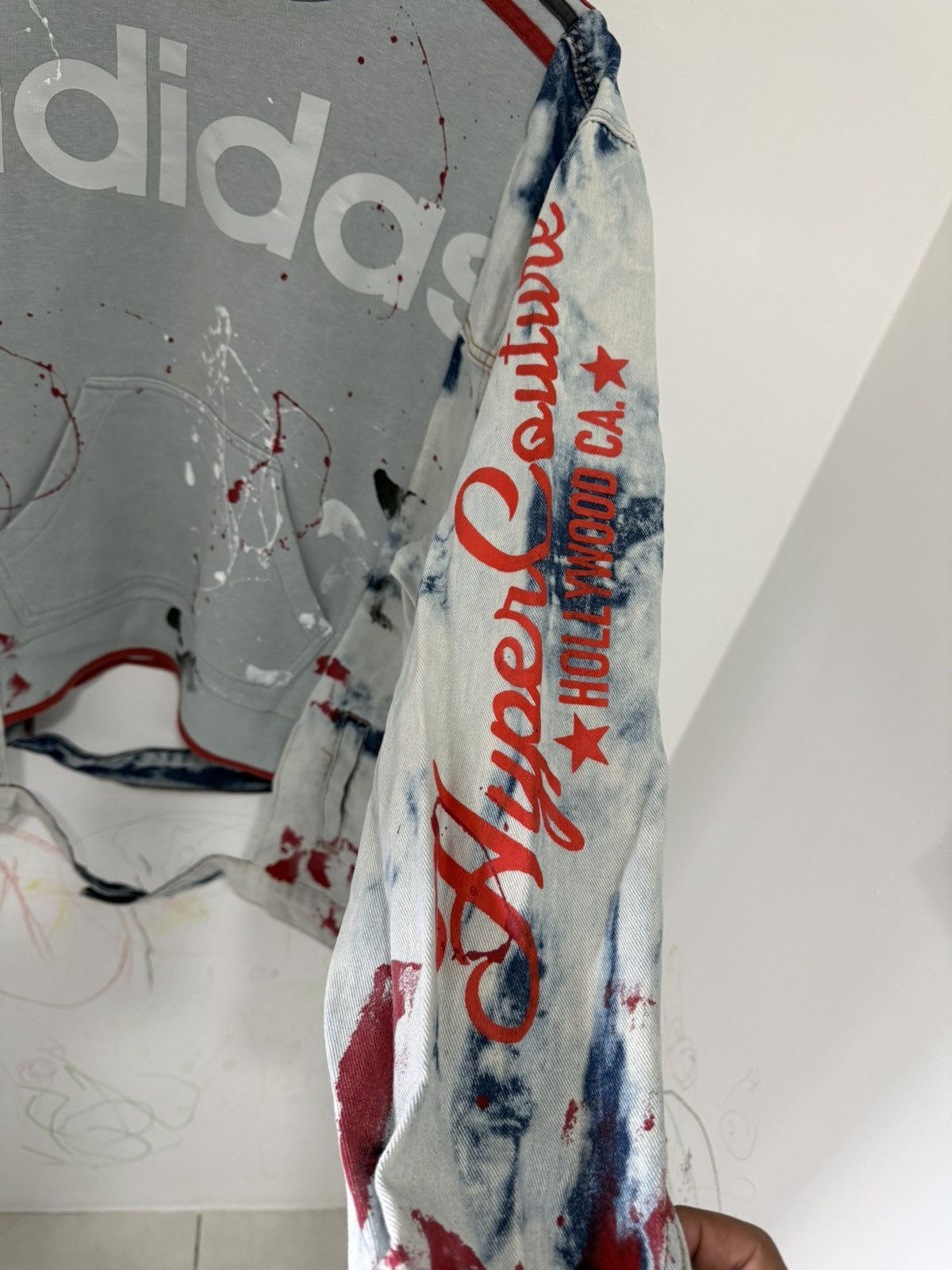 Adidas Reworked Custom Adidas Denim Jacket Hoodie Size US XL / EU 56 / 4 - 6 Thumbnail