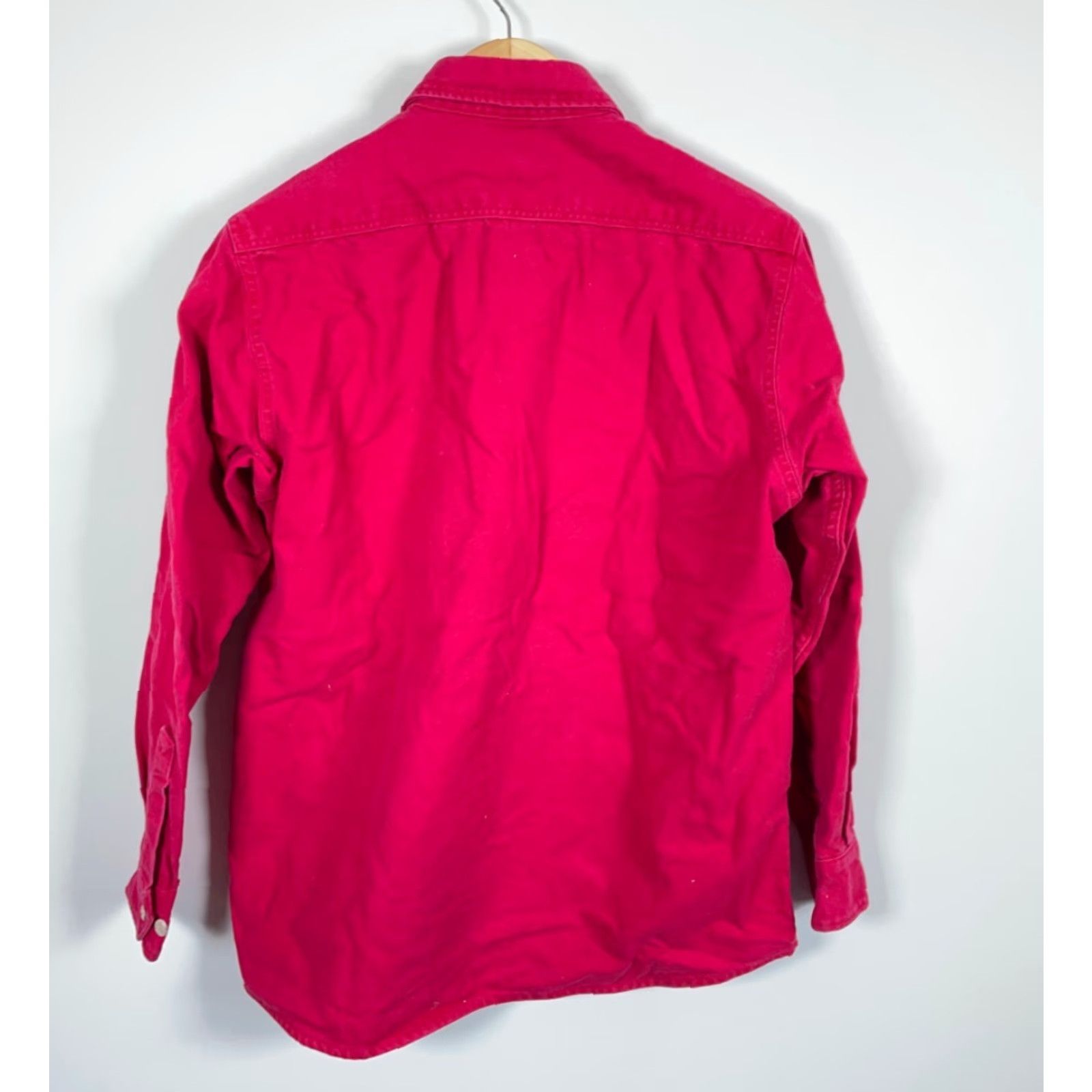 Vintage VINTAGE Five Brother Shirt Mens Large Red Chamois Button-Up Workwear 90s Grunge Retro Solid Pattern Long Sleeve Cotton Size US L / EU 52-54 / 3 - 2 Thumbnail