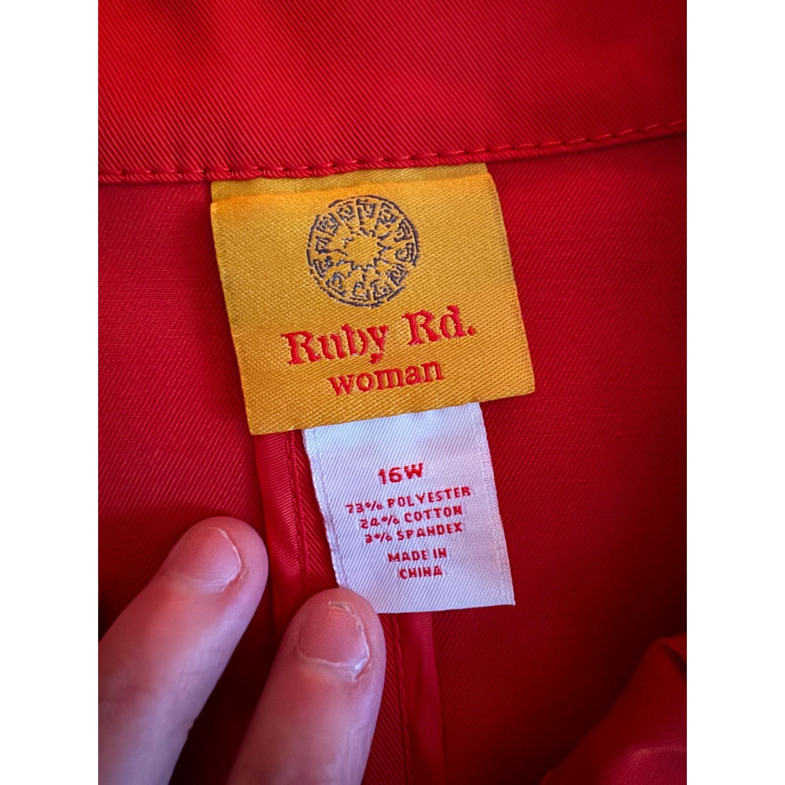 Other Ruby Rd. Women's 16W Button Front Jacket Red-Orange Pockets Size XXL / US 16-18 / IT 52-54 - 13 Thumbnail