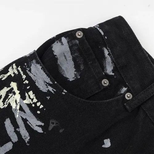 Jean Graffiti Letter Baggy Jeans Size US 33 - 2 Thumbnail