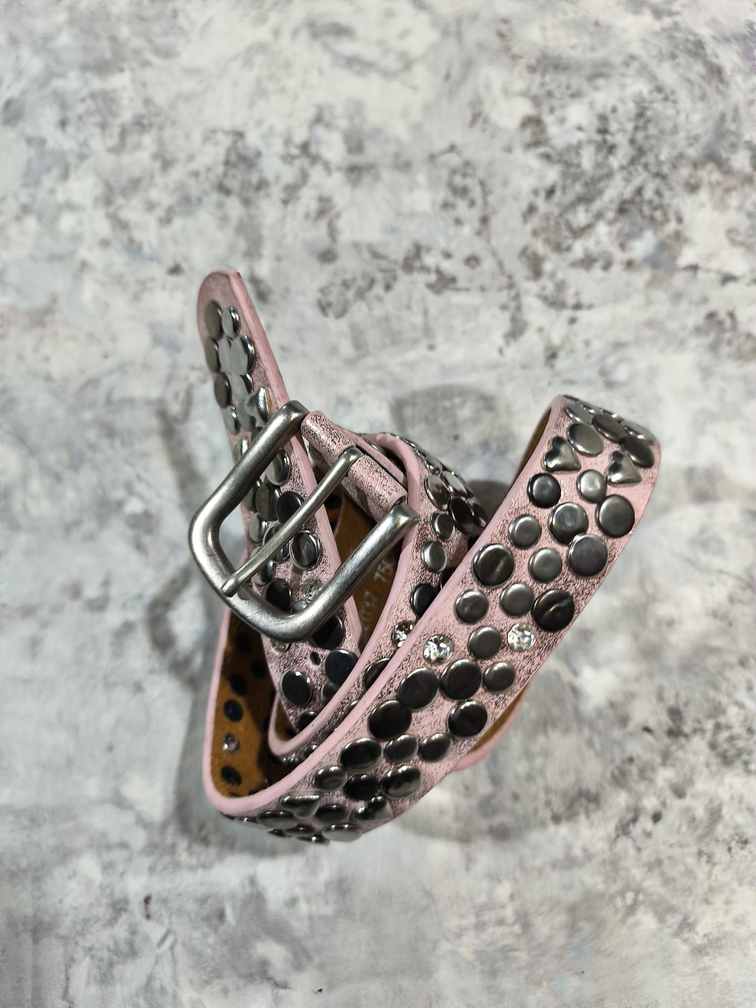 Leather leather studded belt Size ONE SIZE - 1 Thumbnail